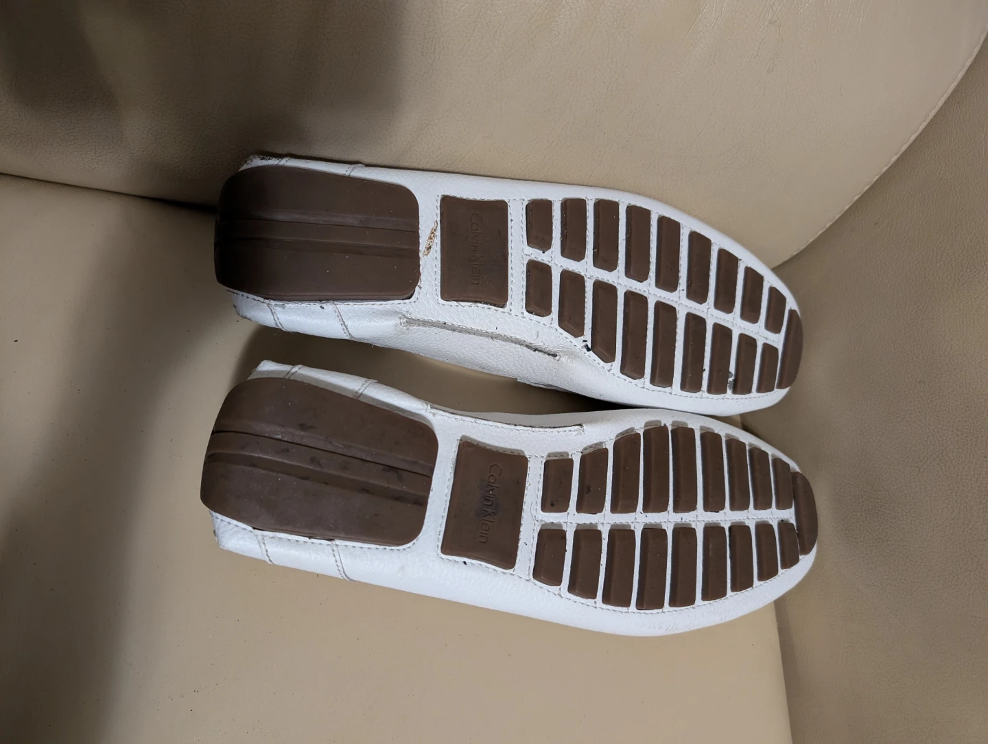 Calvin Klein "Matthews" White Leather Loafers - photo 5