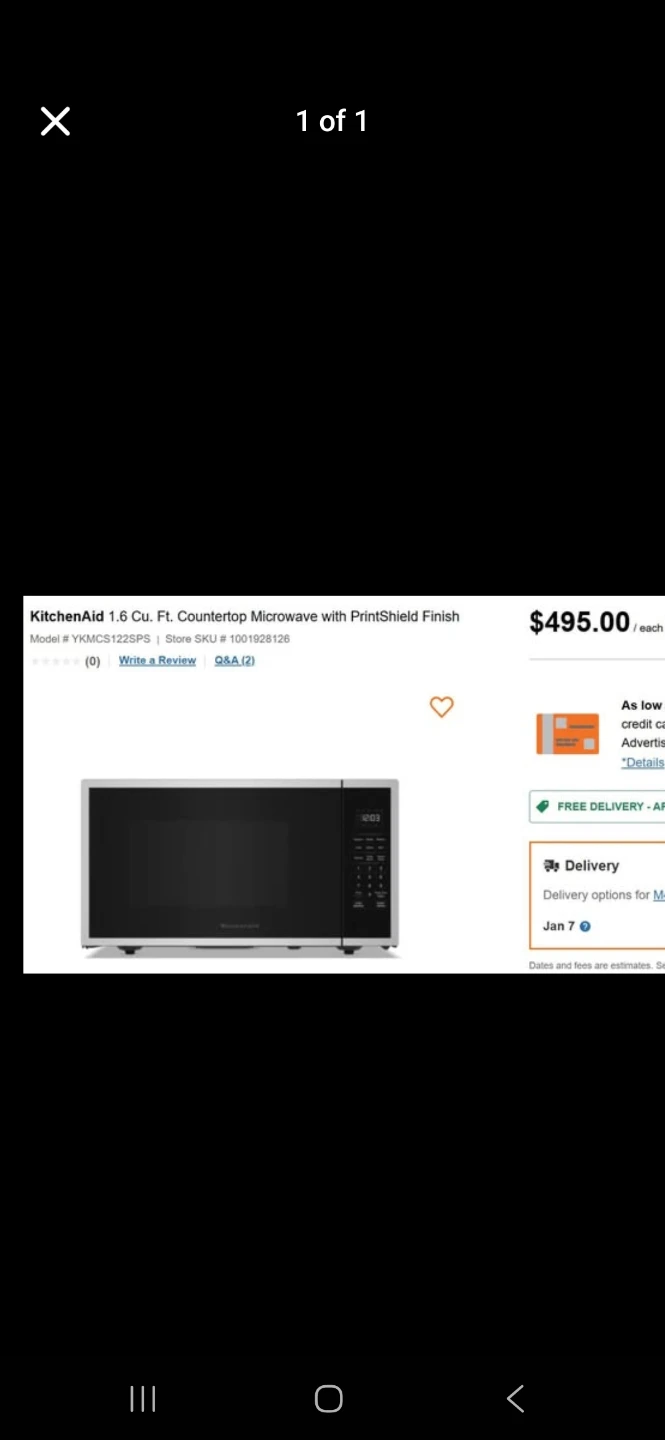 KitchenAid 1.6 Cu. Ft. Countertop Microwave