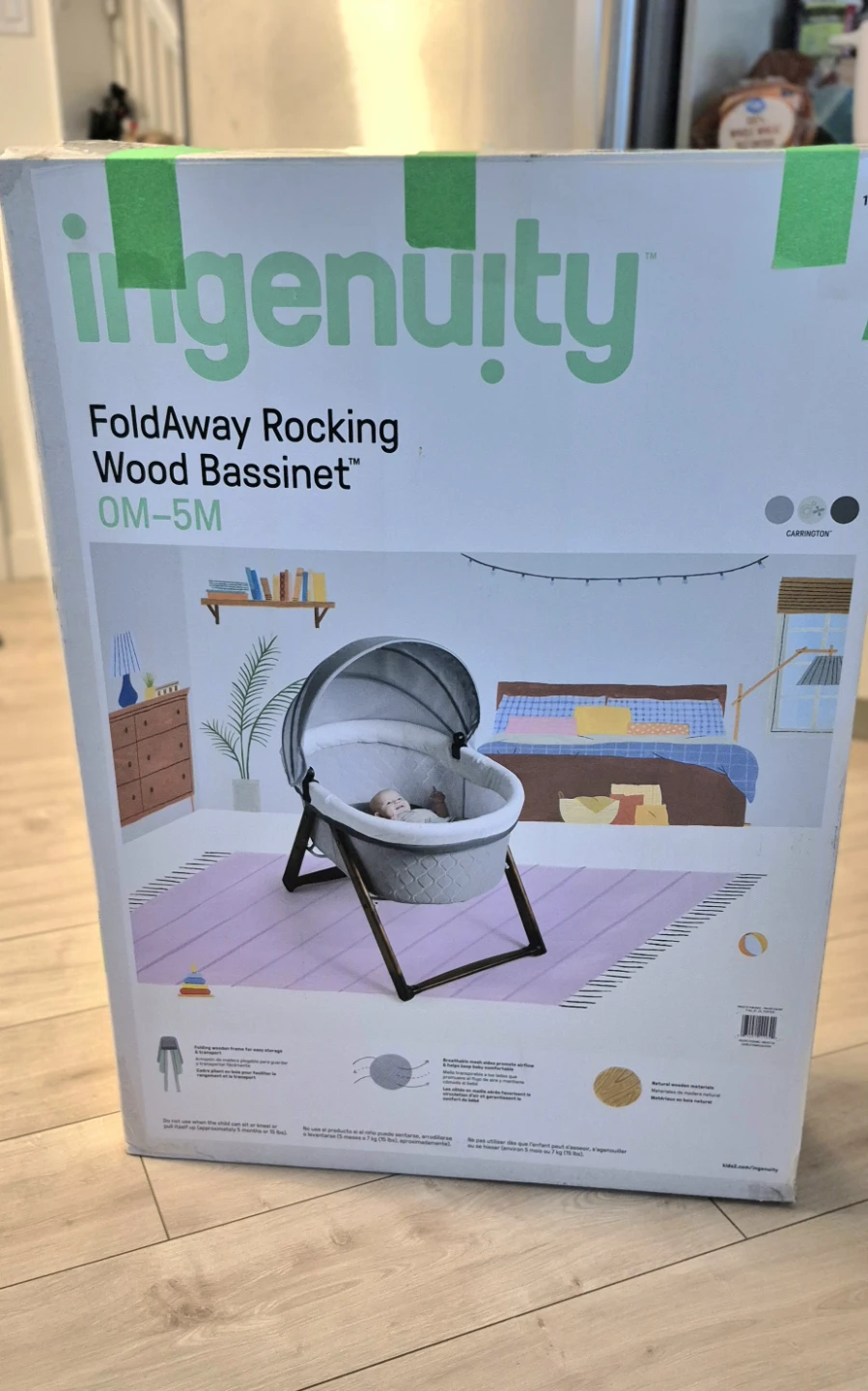 Ingenuity FoldAway Rocking Wood Bassinet