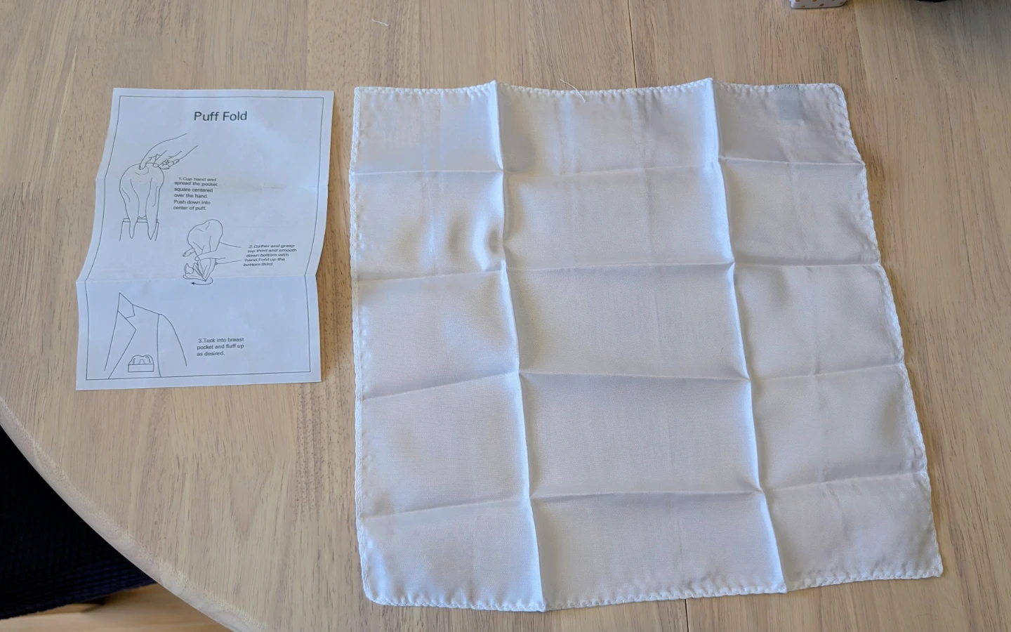Brand New White Polyester Pocket Square
