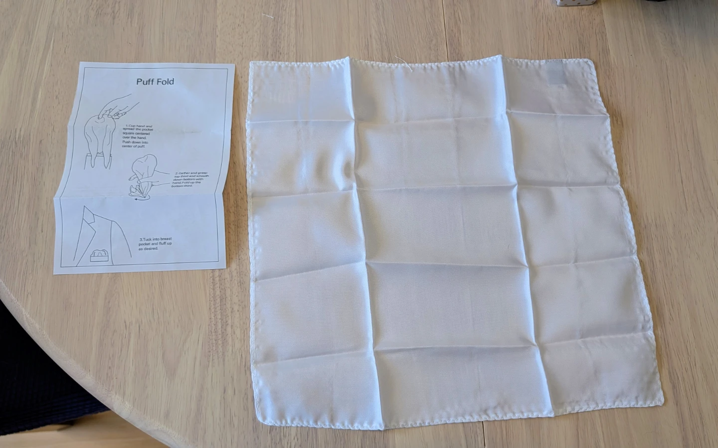 Brand New White Polyester Pocket Square - photo 2