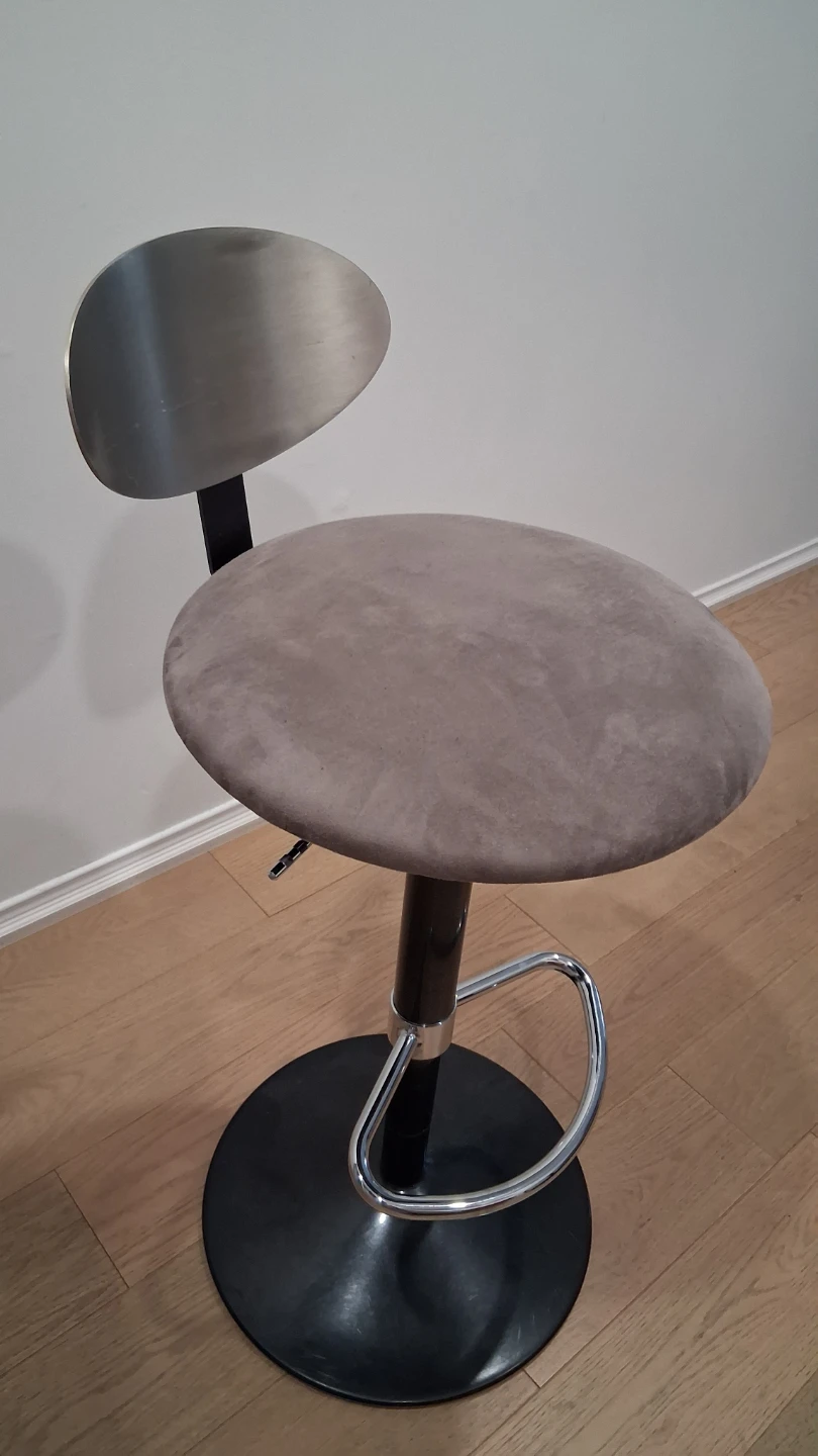Hydraulic Bar Stool With Brushed Stainless Steel Back - photo 3