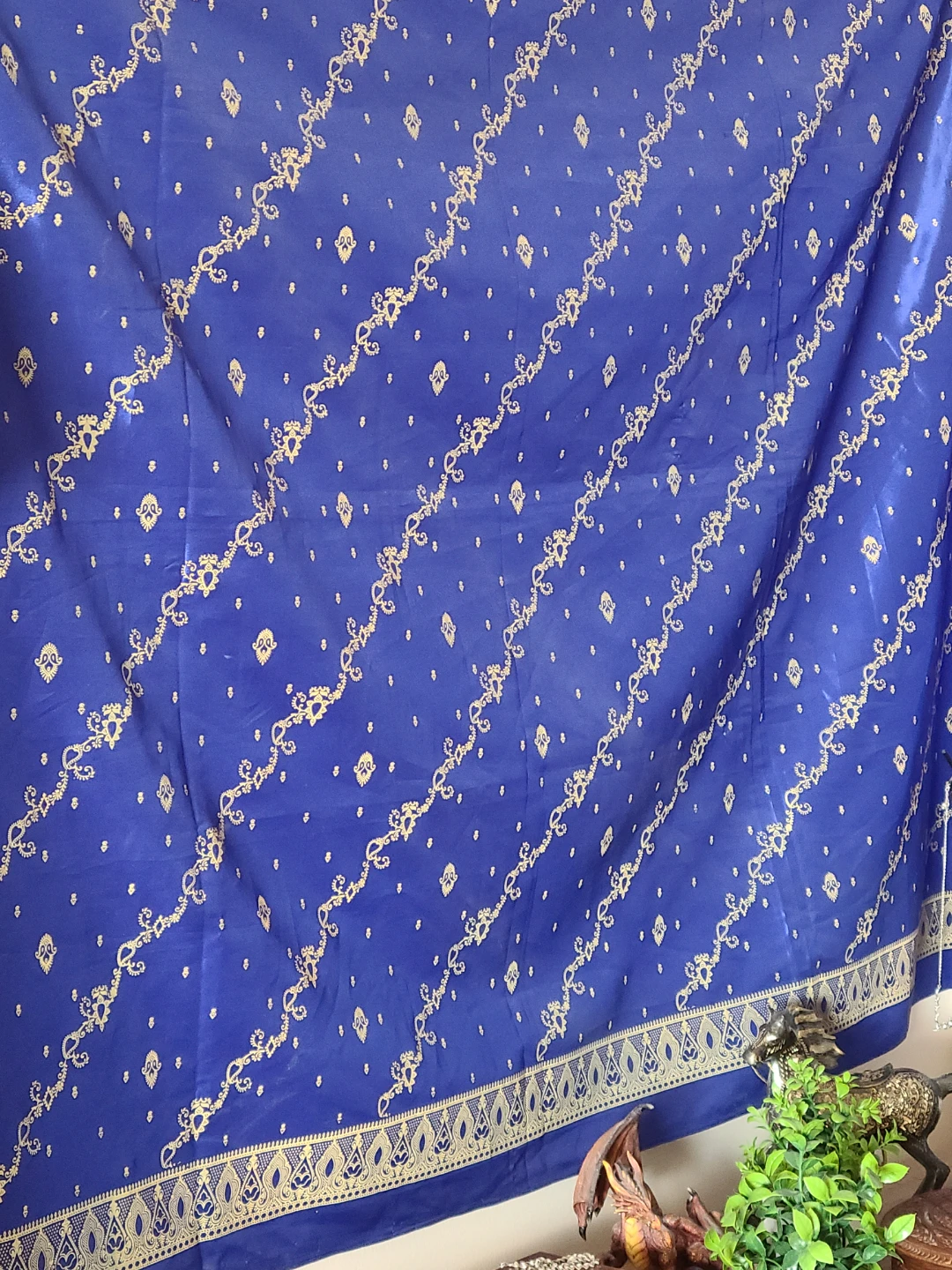 Blue Tapestry with Gold Pattern - photo 2