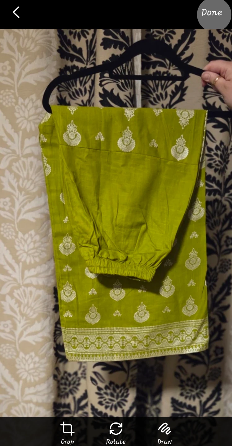 Kids Eid Purple & Green Embroidered Kurti - photo 3