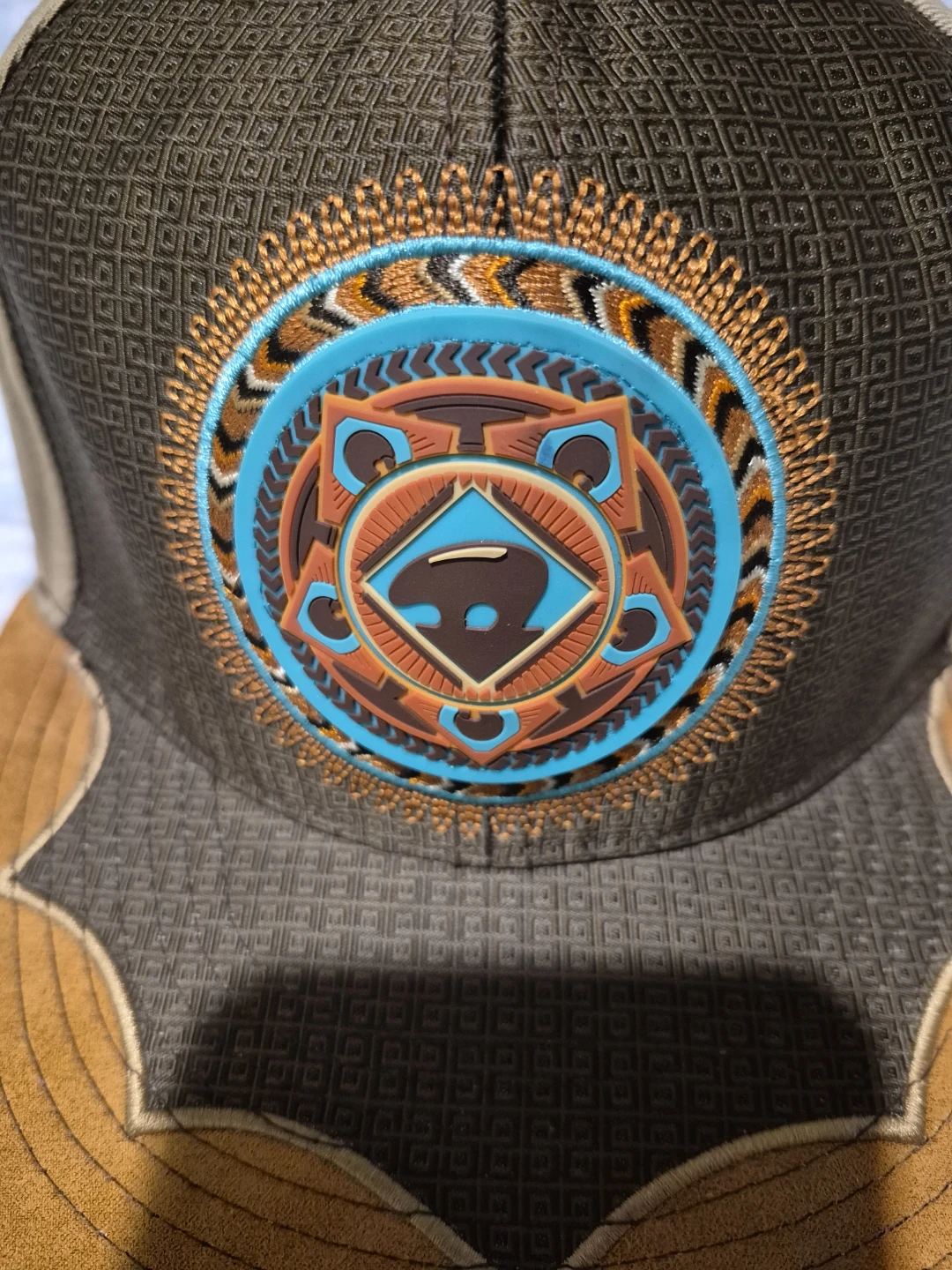 Brown Baseball Cap with Tribal Design - photo 2