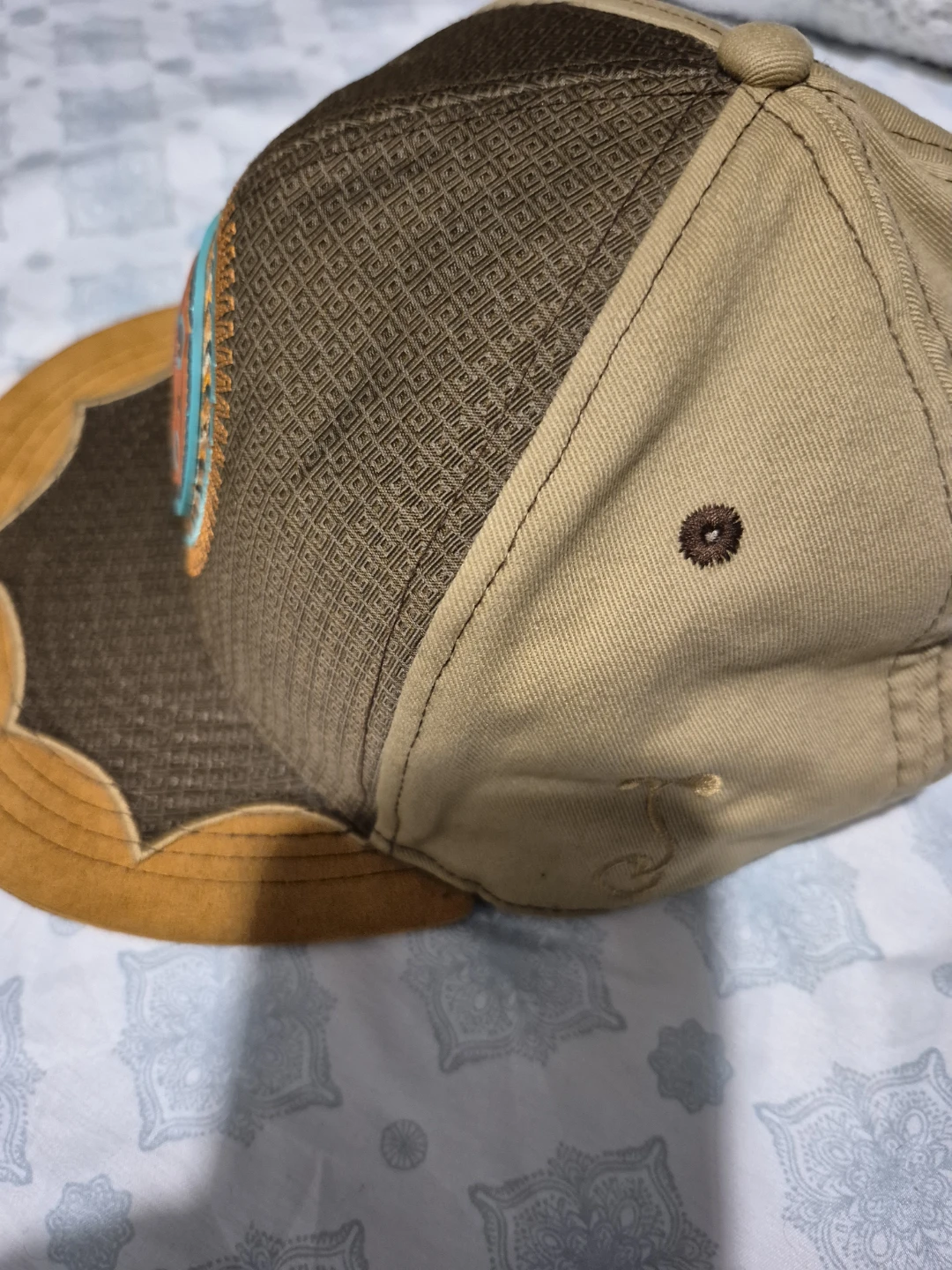 Brown Baseball Cap with Tribal Design - photo 3