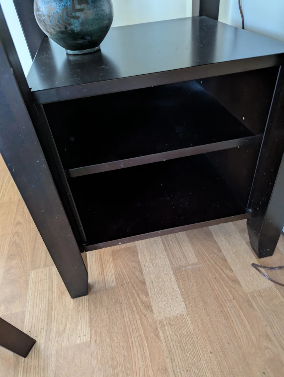 Dark Brown Drop Leaf Table with Stool - photo 3