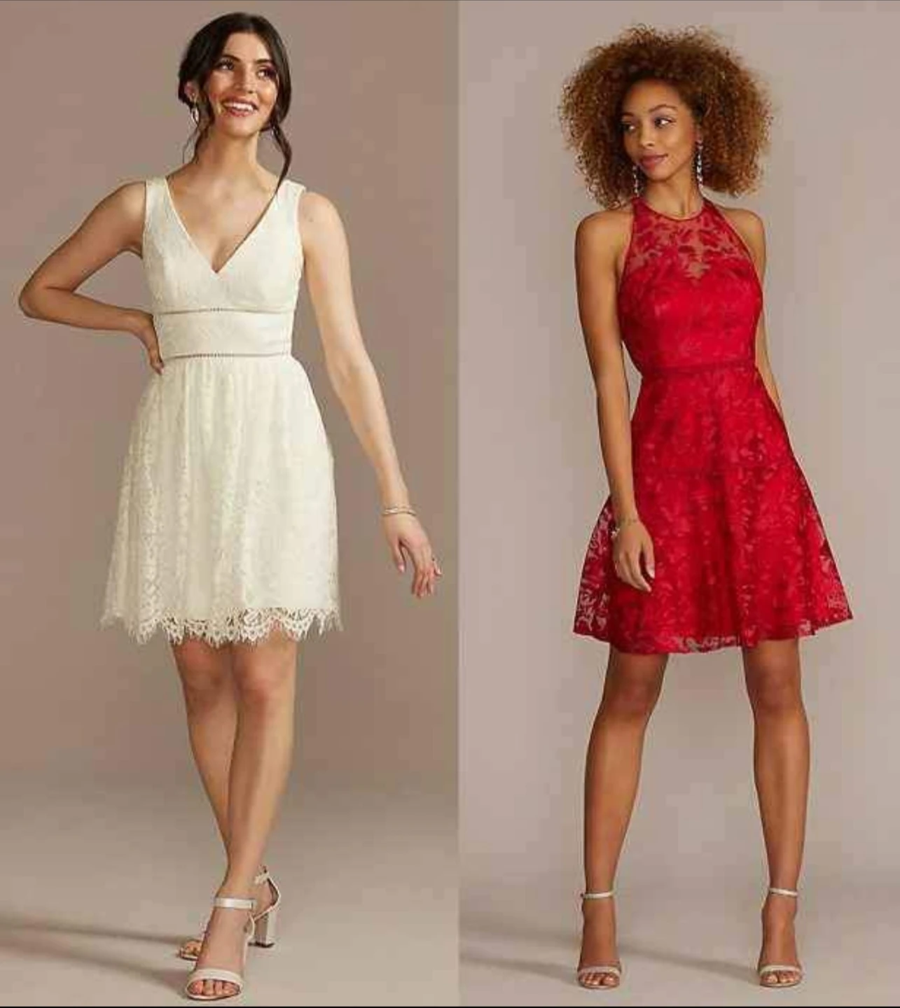 New V-Neck Lace Short Sheath Party Dress | David's Bridal - photo 5