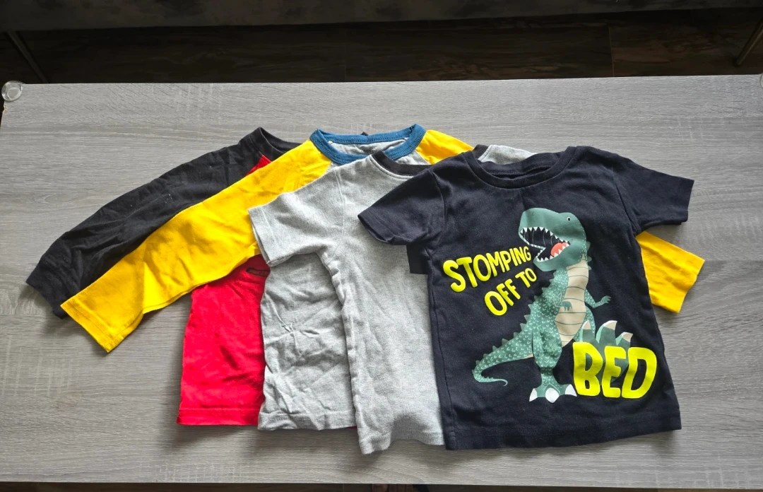 Kids T-Shirts Bundle (2 Long Sleeve, 2 Short Sleeve)