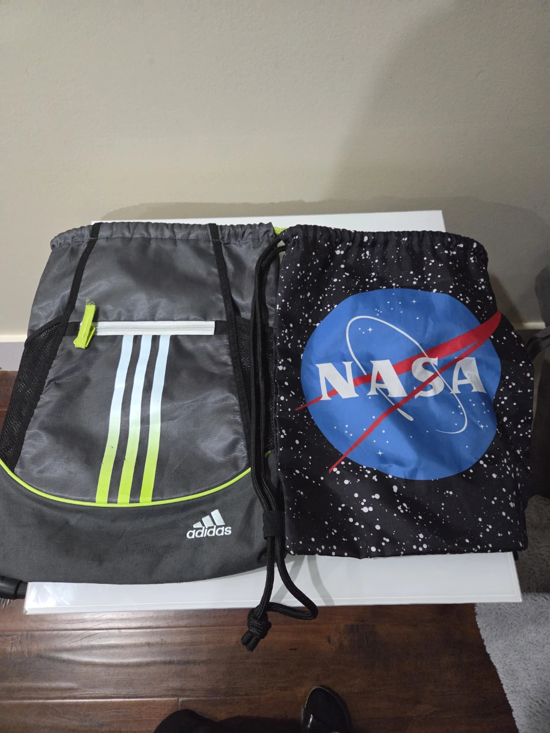 Adidas Drawstring Bag & NASA Space Print Bag