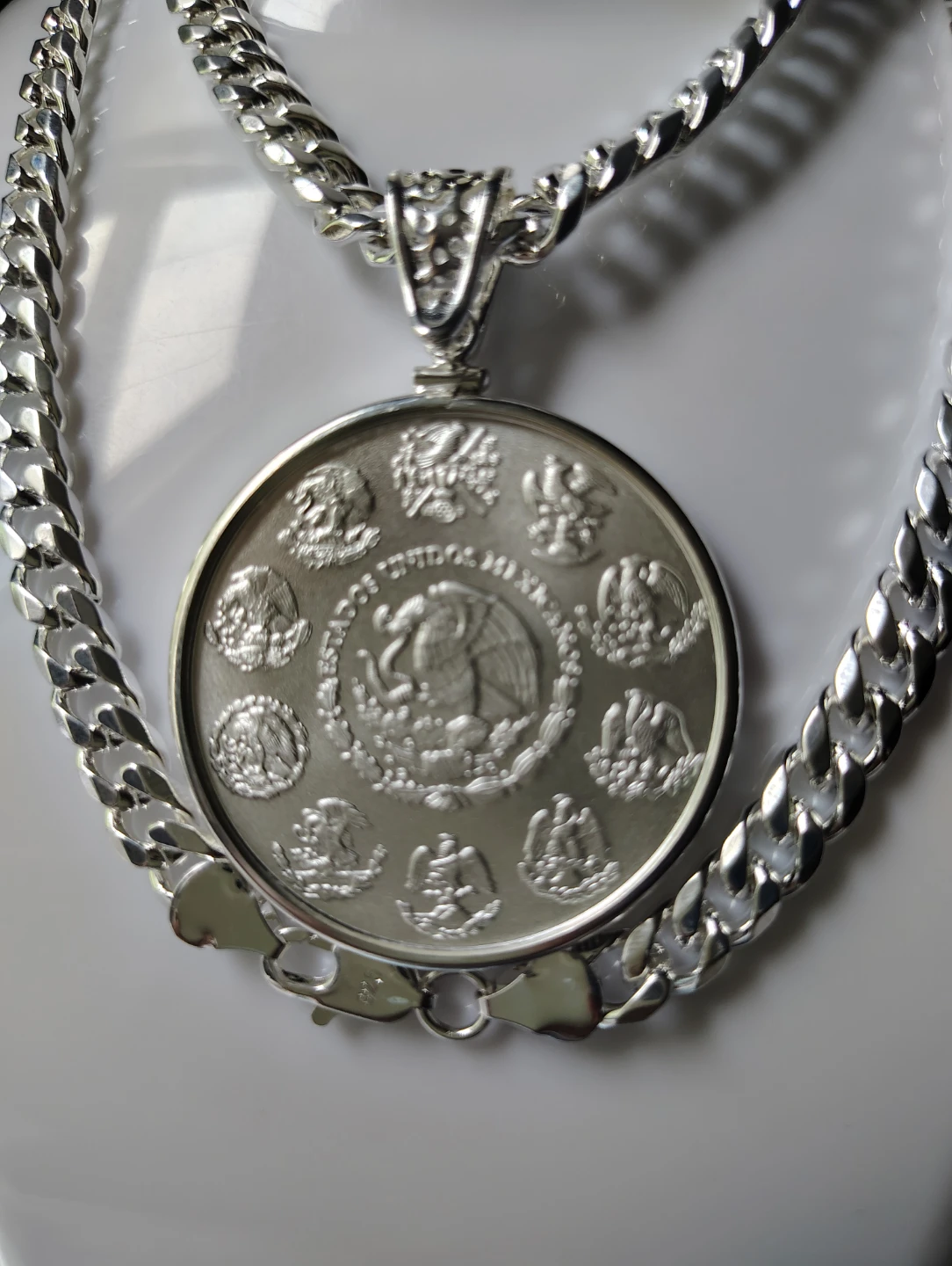 Silver Mexican Libertad Coin Pendant Necklace - photo 2