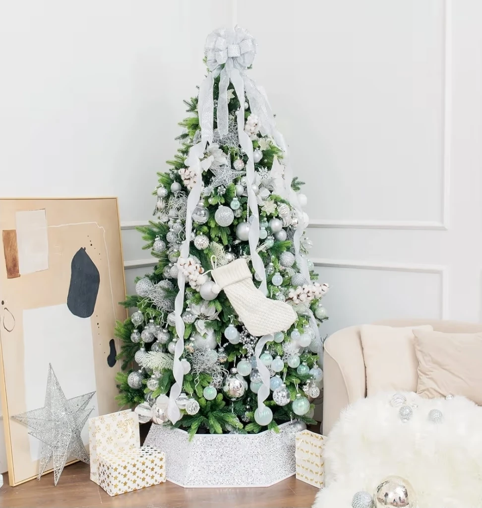 XmasExp Christmas Tree Collar, 33.5 inch Sequin Tree Skirt