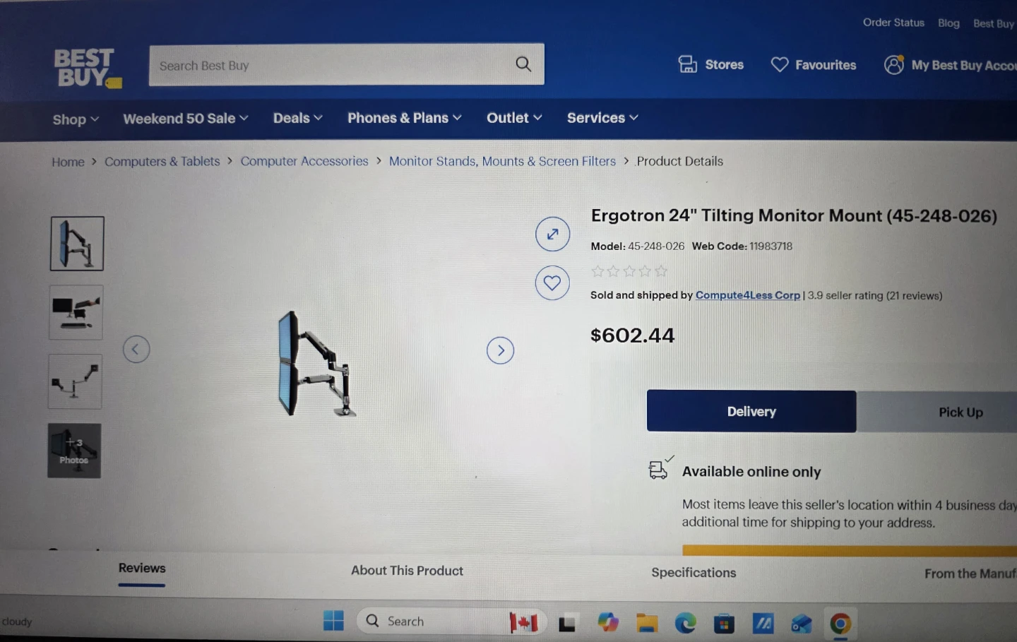 Ergotron 24" Tilting Monitor Mount - photo 2