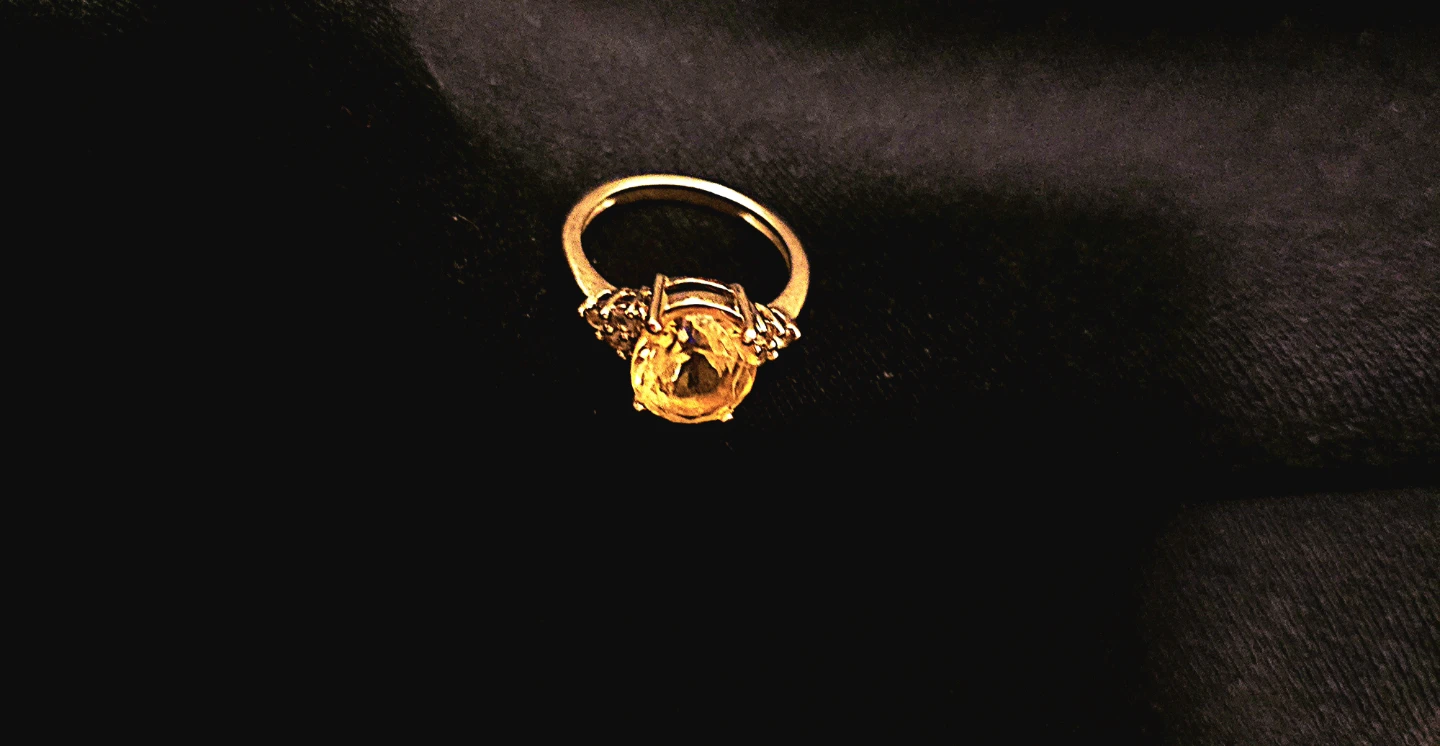 Oval Citrine and Diamond Ring