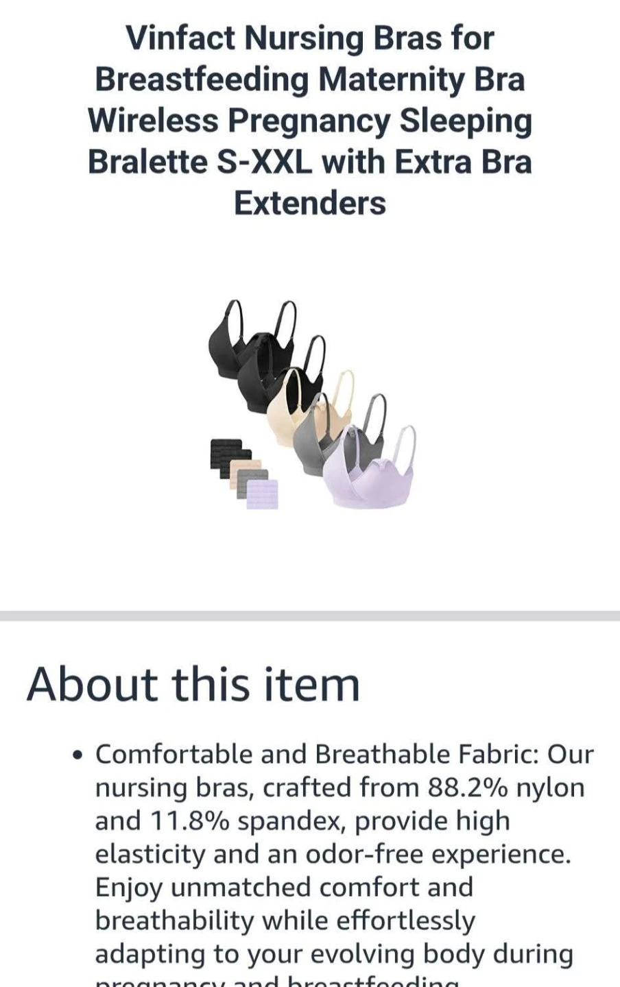 Vinfact Nursing Bras - Maternity, Pregnancy, Sleeping Bralette - photo 4