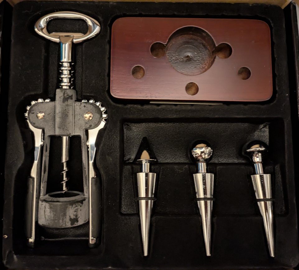🏆 BRAND NEW bottle opener set with stainless steel "corks"
