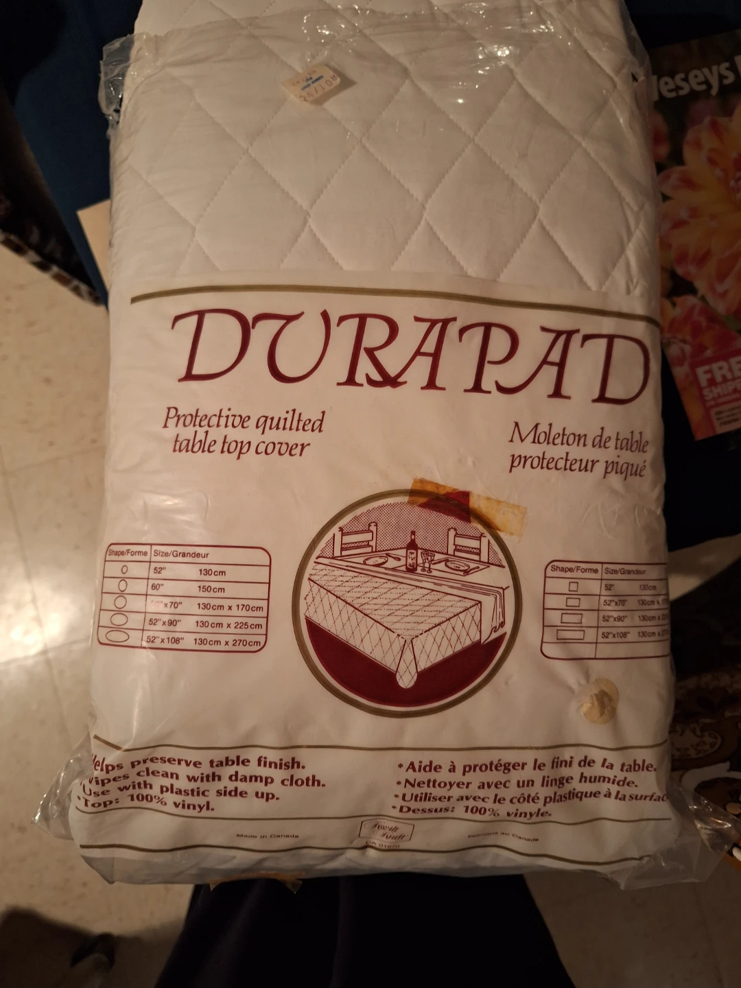 Durapad Protective Quilted Table Top Cover