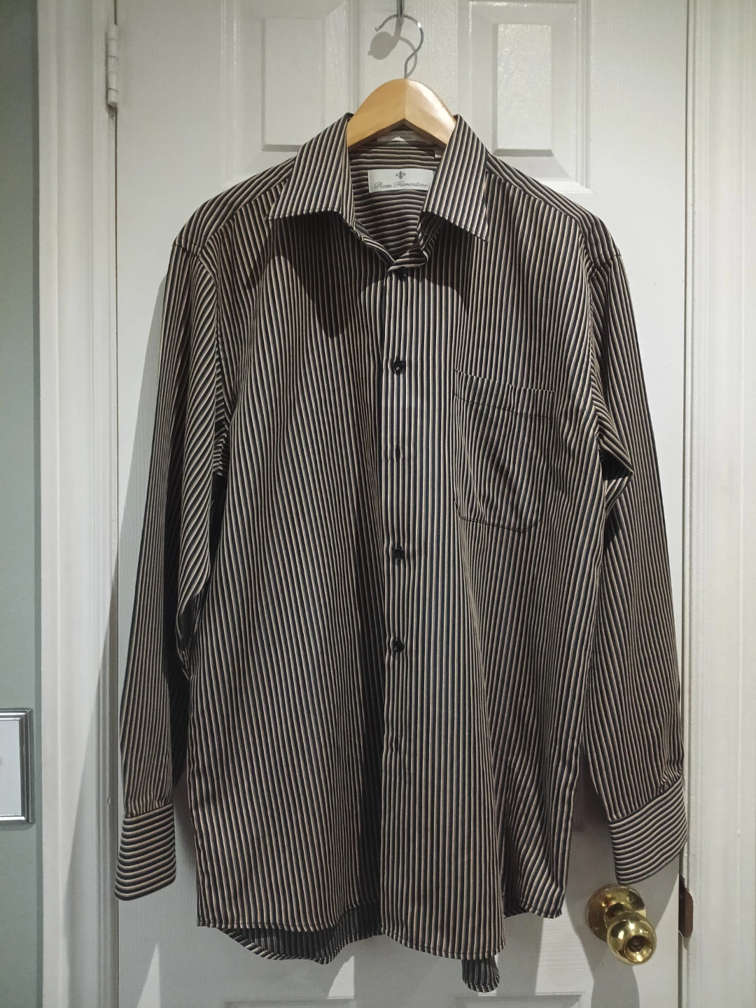 Rosso Fiorentino Striped Long Sleeve Dress Shirt Size L