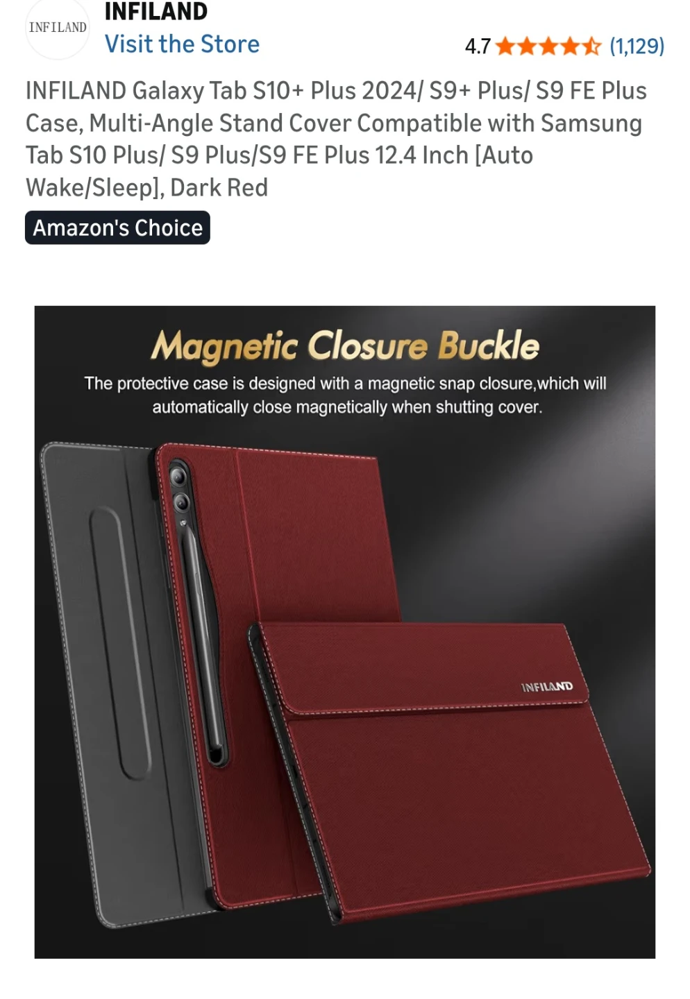 INFILAND Dark Red Tablet PC Case - photo 2