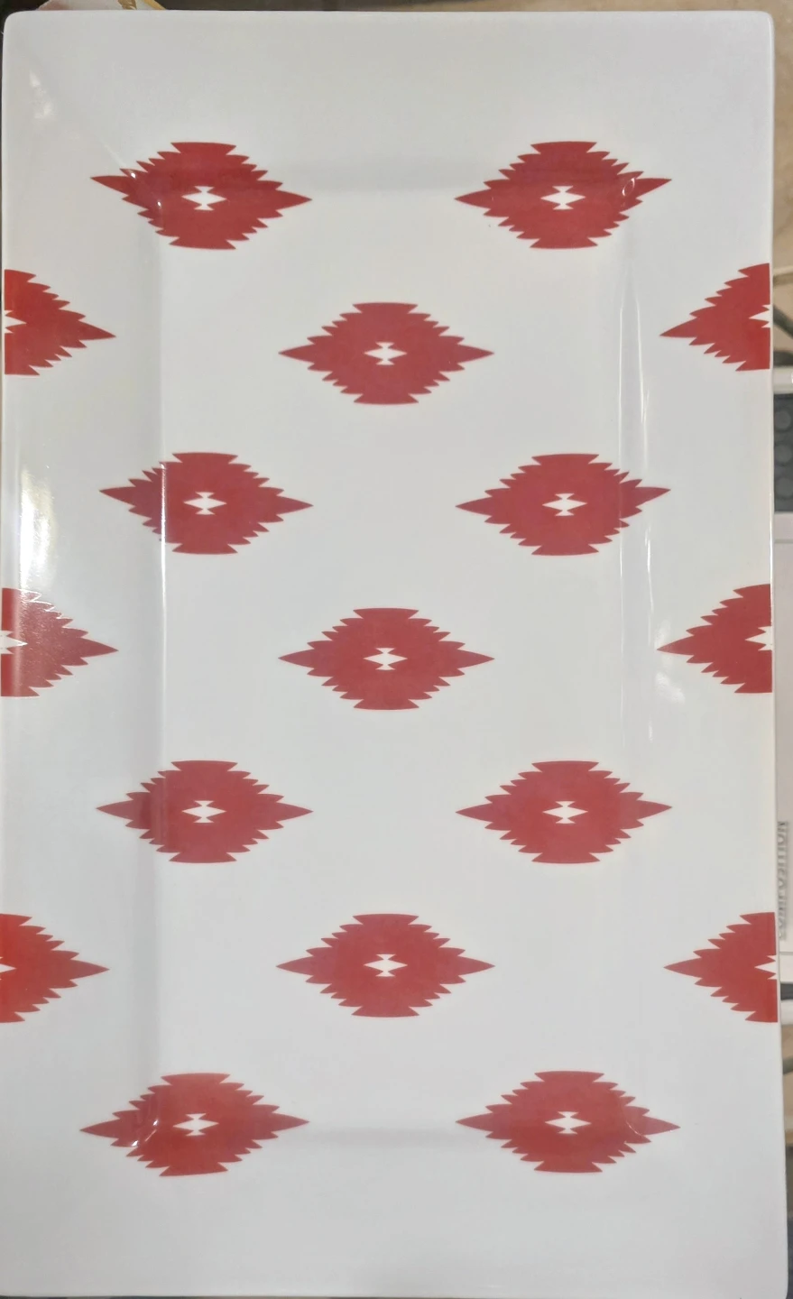 Nate Berkus Rectangular Serving Platter Red Geometric Pattern - photo 3