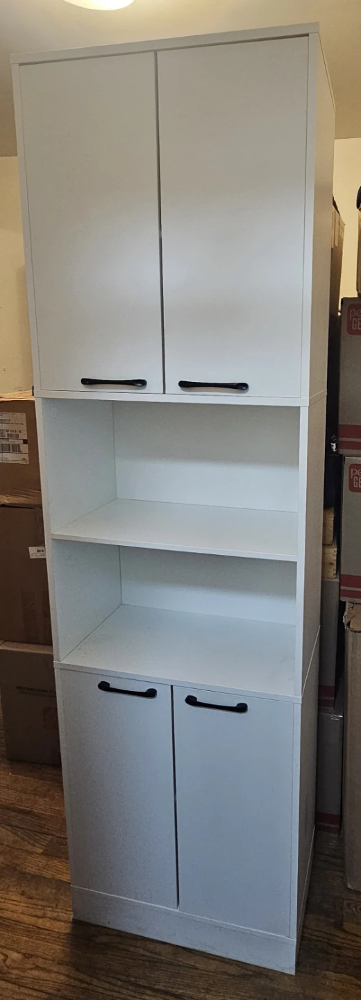 White Storage Cabinet with Doors and Shelves - photo 3