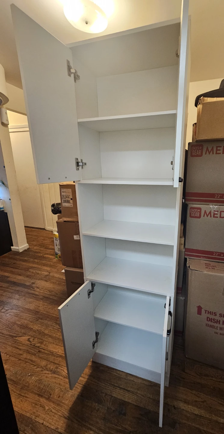White Storage Cabinet with Doors and Shelves - photo 4