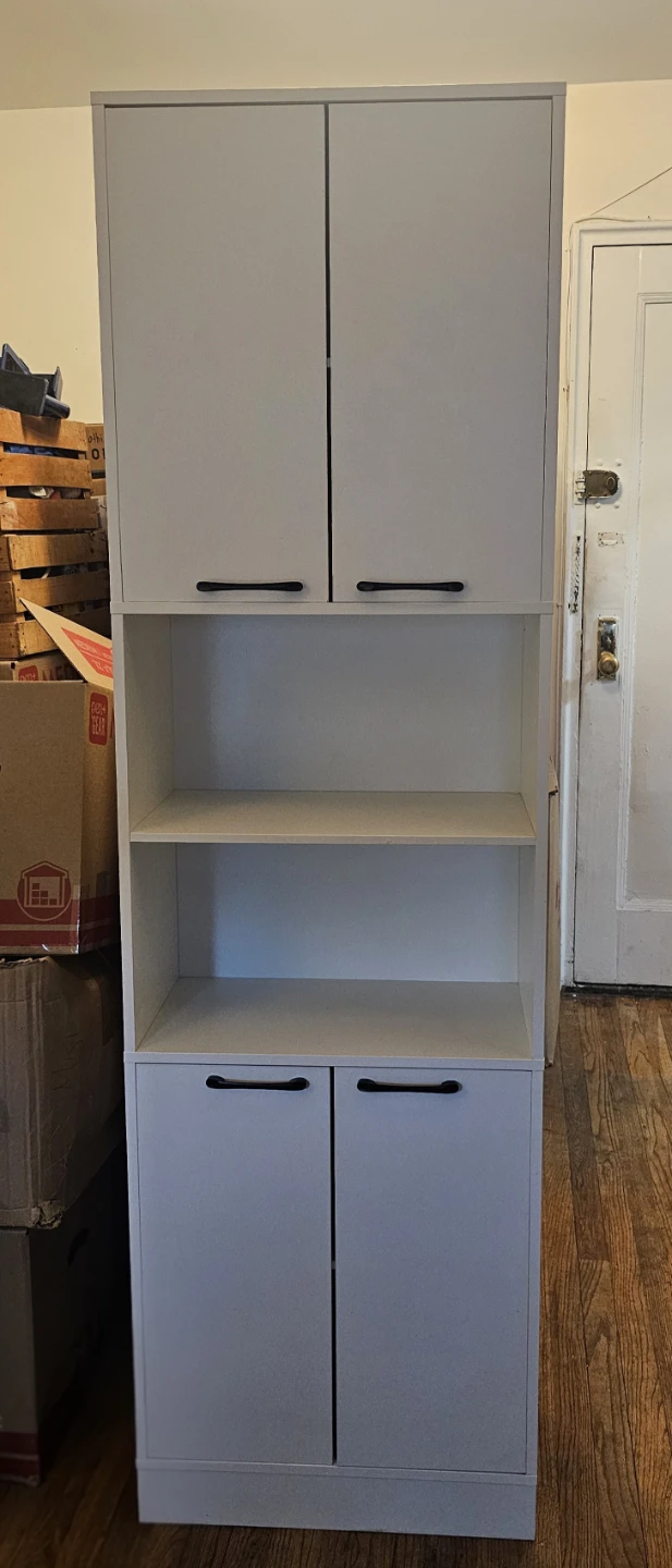 White Storage Cabinet with Doors and Shelves - photo 5