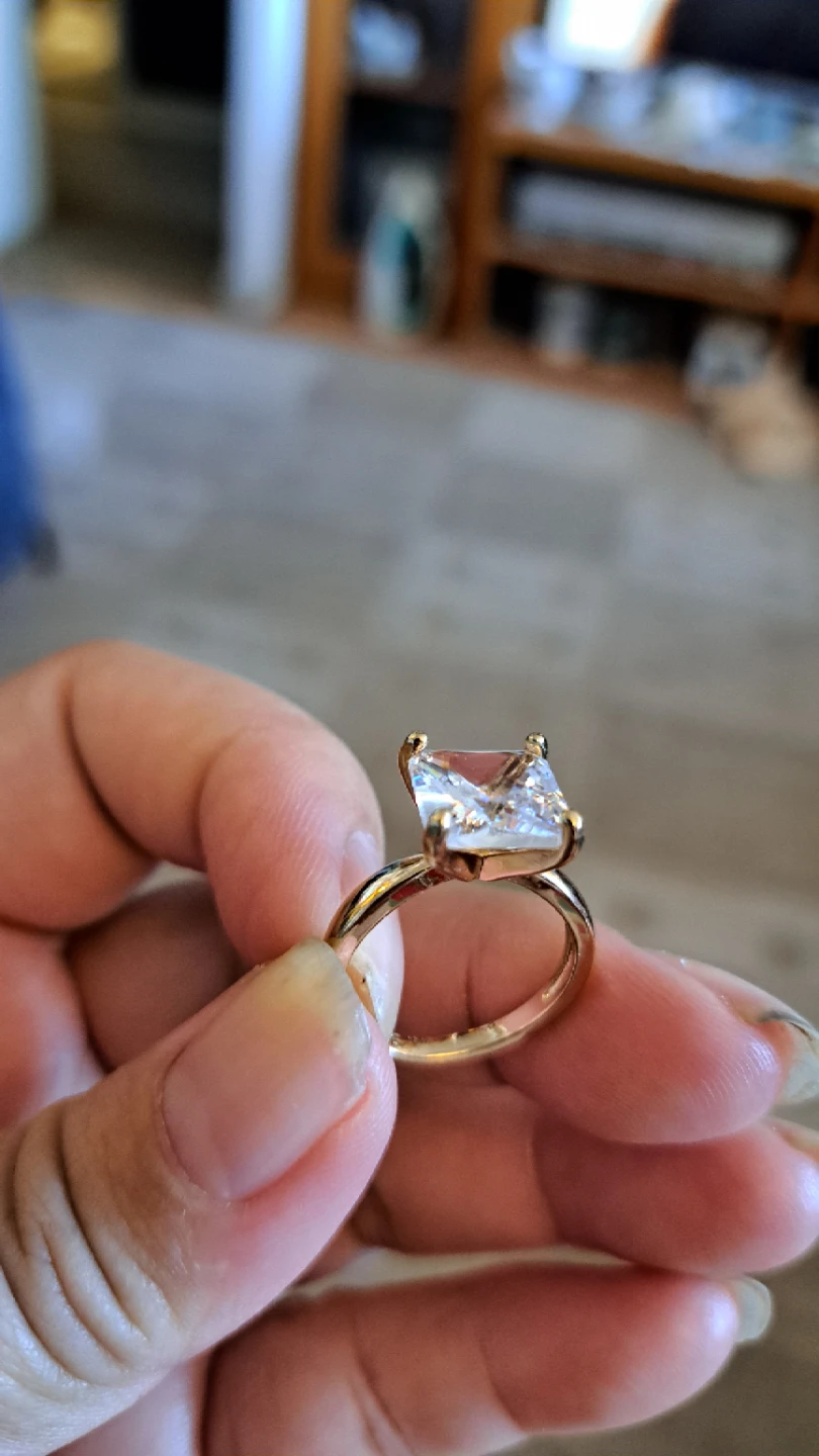 Square Cut Gem Ring