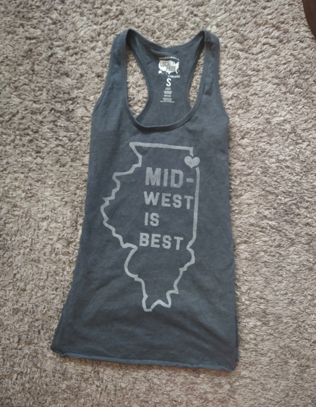 Local Pride Illinois Midwest is Best Tank Top Size Small