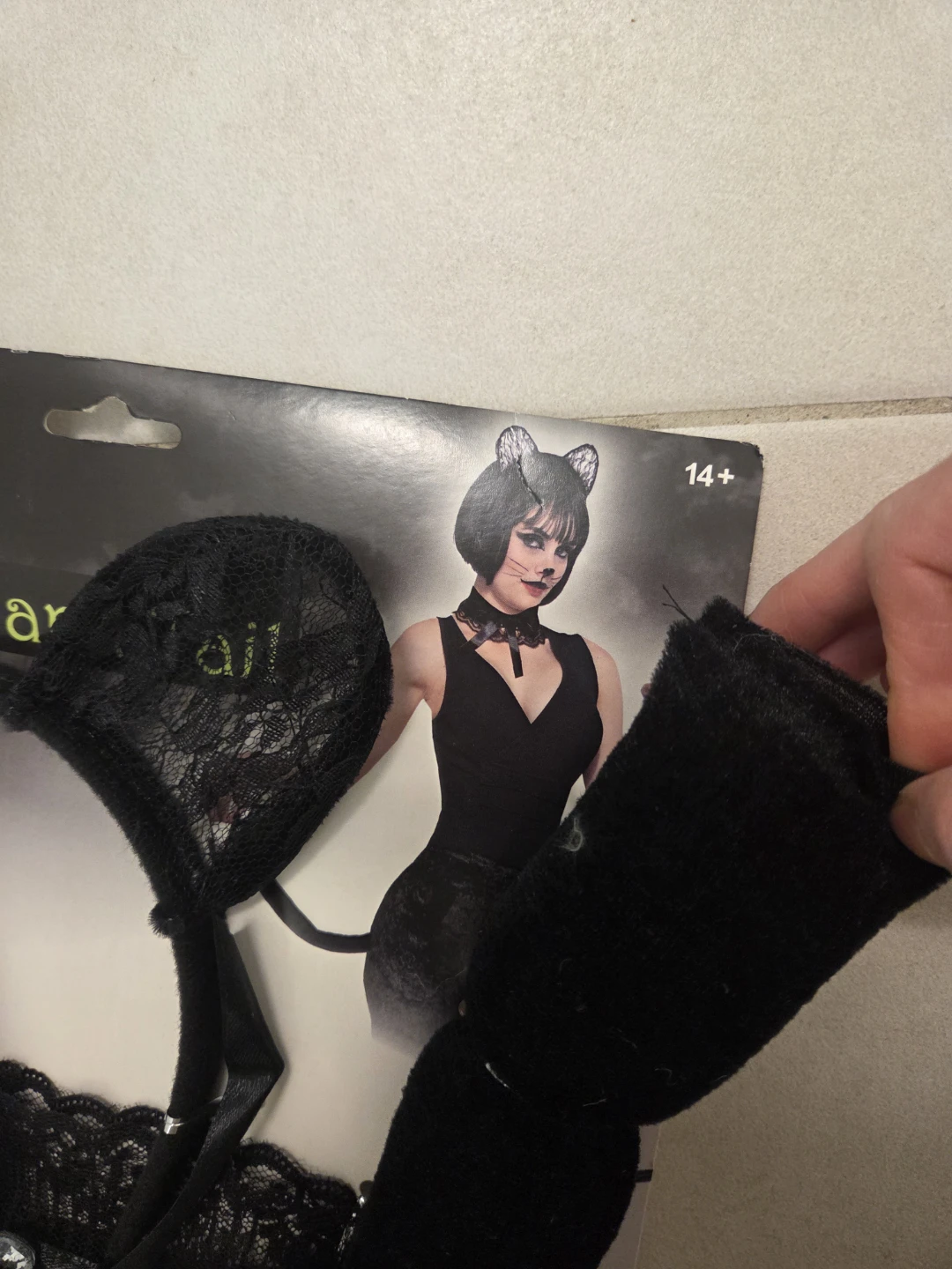 Black Cat Ears, Collar, and Tail Costume Set - photo 5