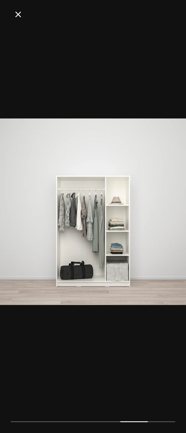 IKEA KLEPPSTAD Wardrobe 3 doors, white, 117x55x176 cm - photo 2