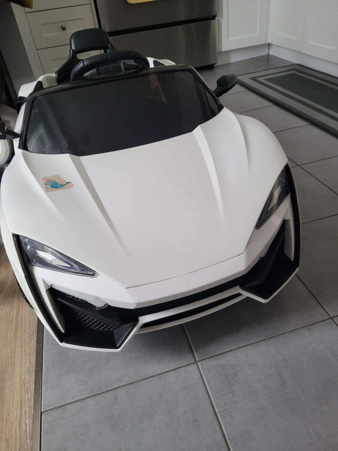 White Ride-On Electric Toy Car