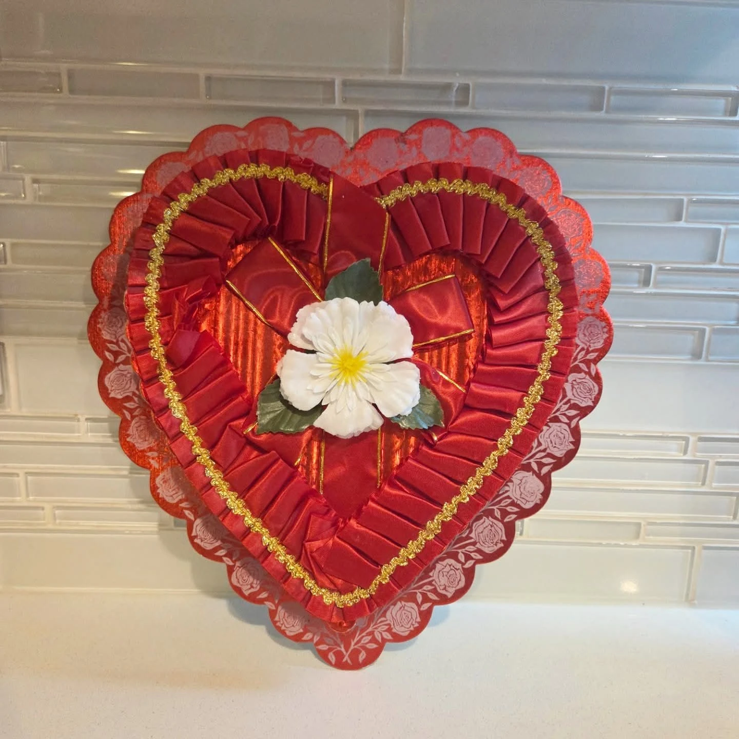 Vintage valentine's heart candy box