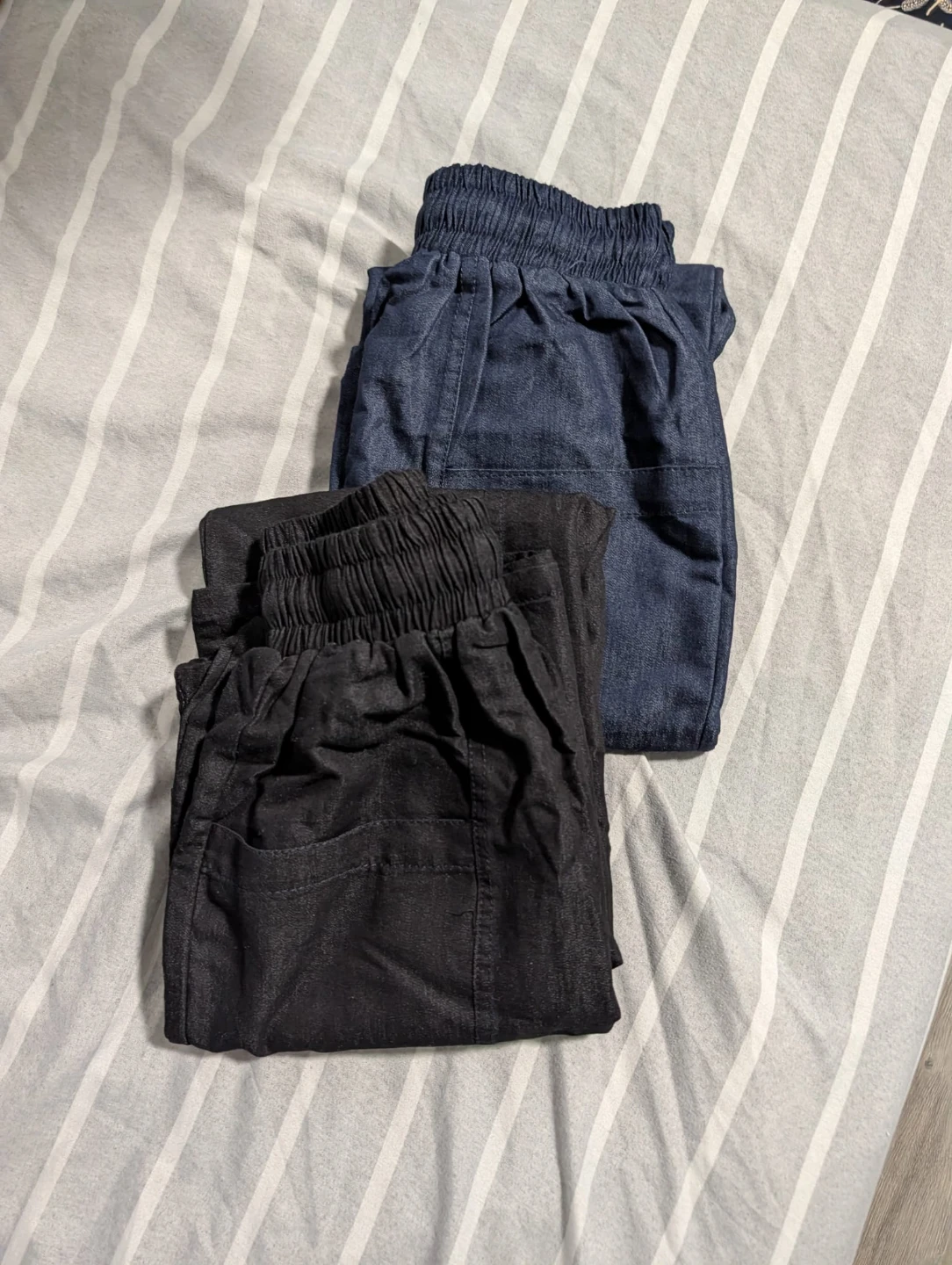 Relaxed Fit Palazzo Set (Black & Blue)