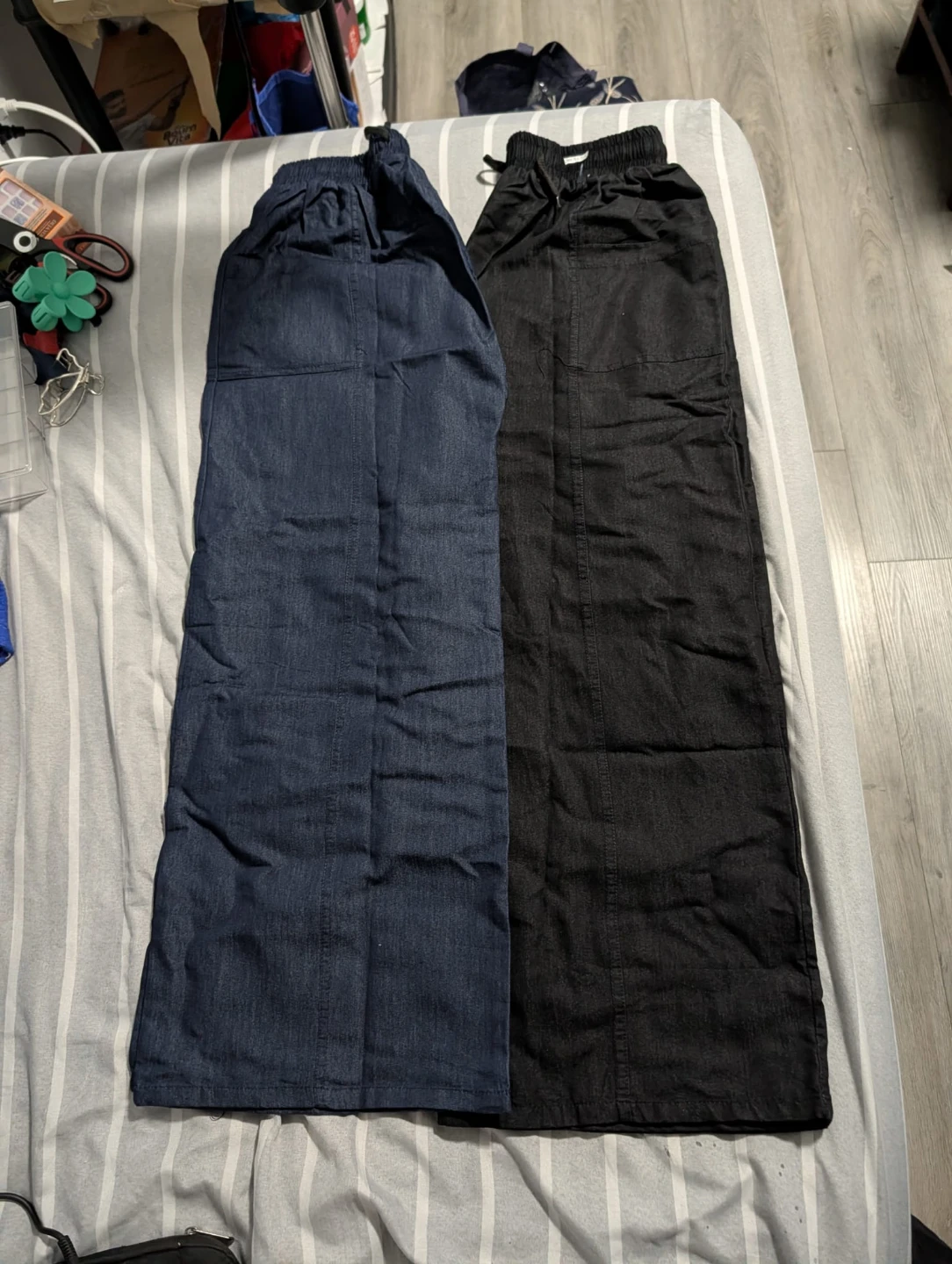 Relaxed Fit Palazzo Set (Black & Blue) - photo 4