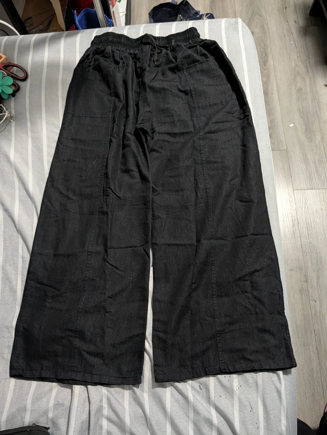 Relaxed Fit Palazzo Set (Black & Blue) - photo 5
