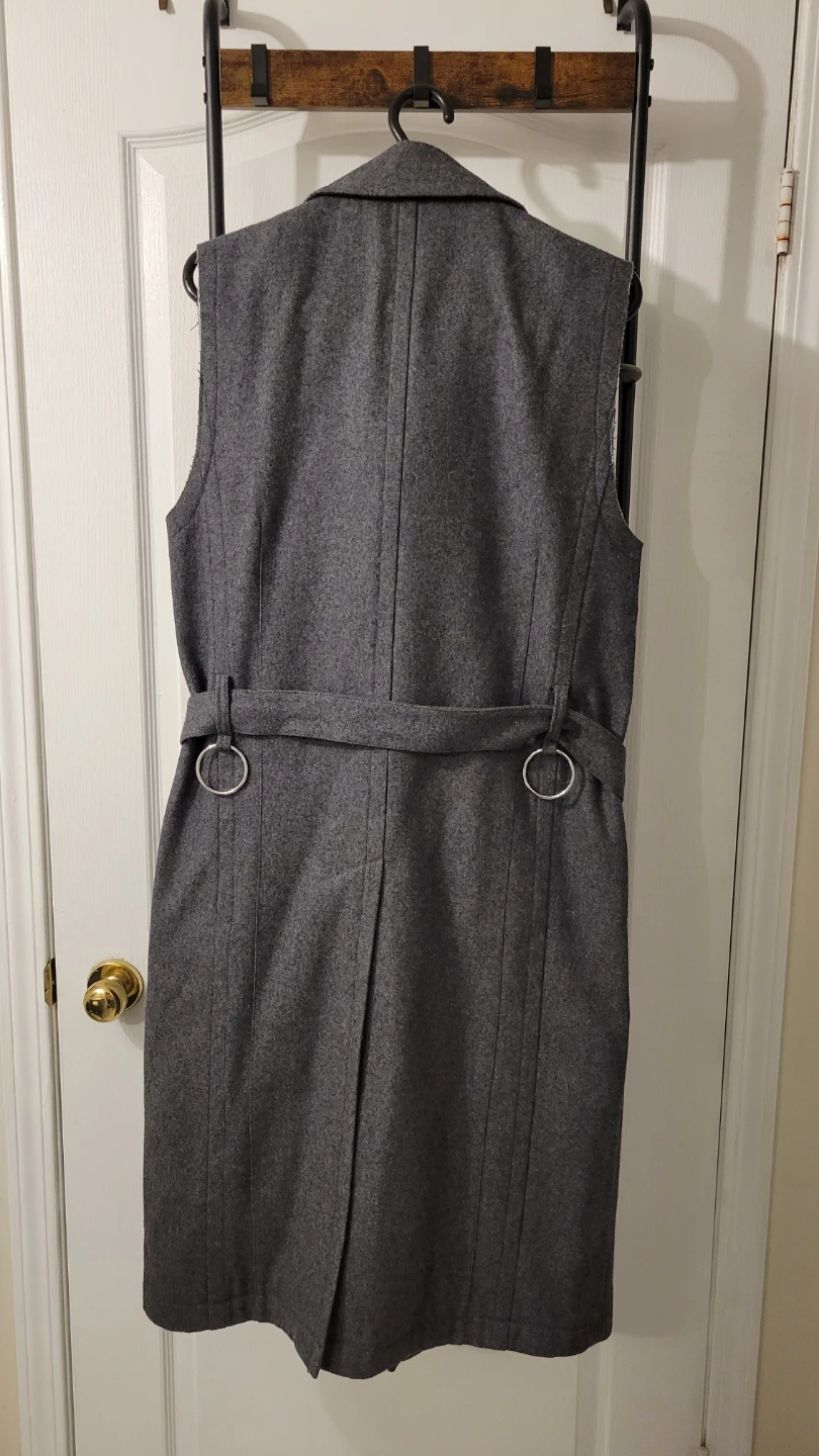 Sleeveless Long Vest Coat - Grey - photo 2