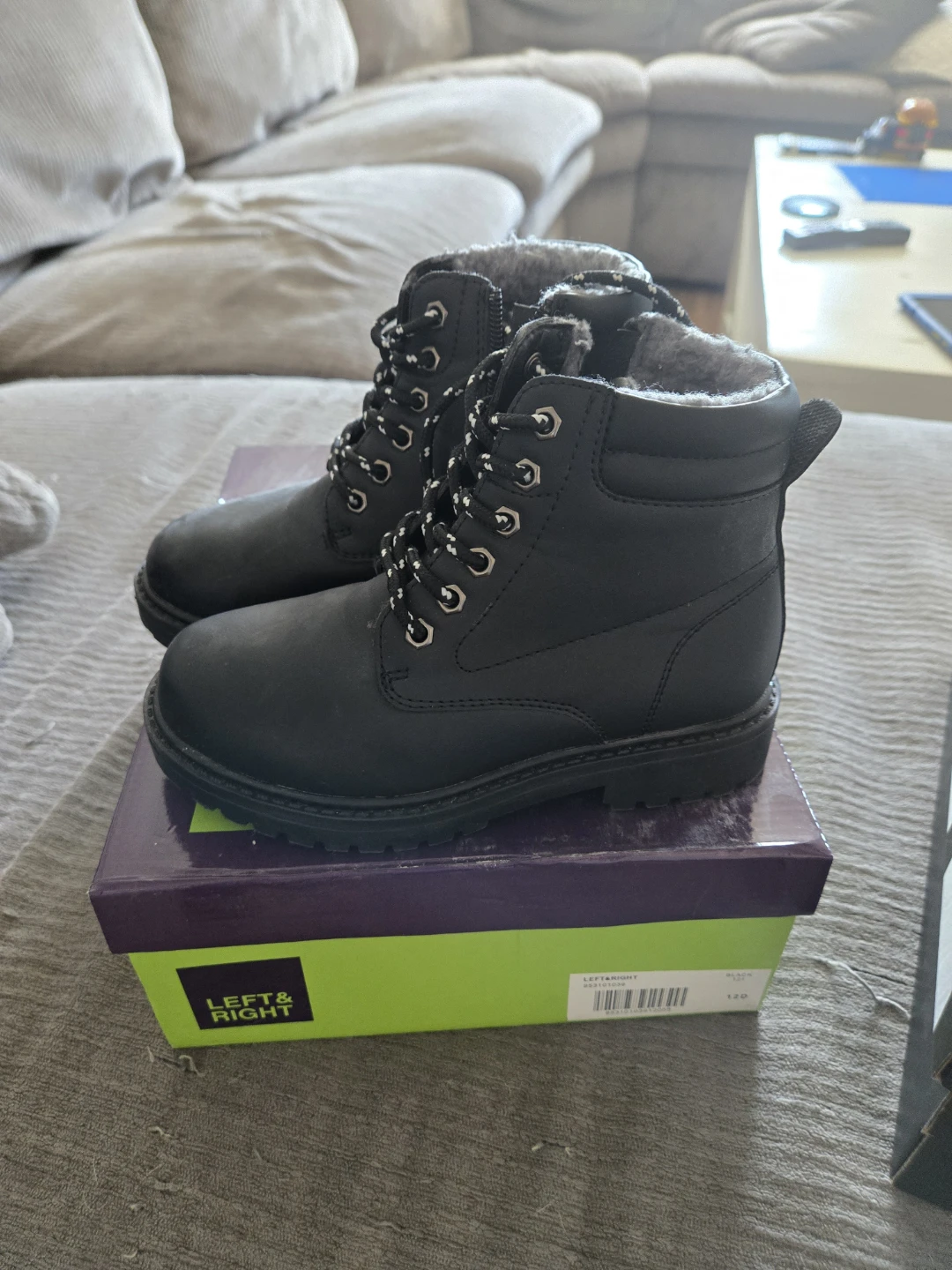 LEFT & RIGHT brand Black Boots for boys size 12