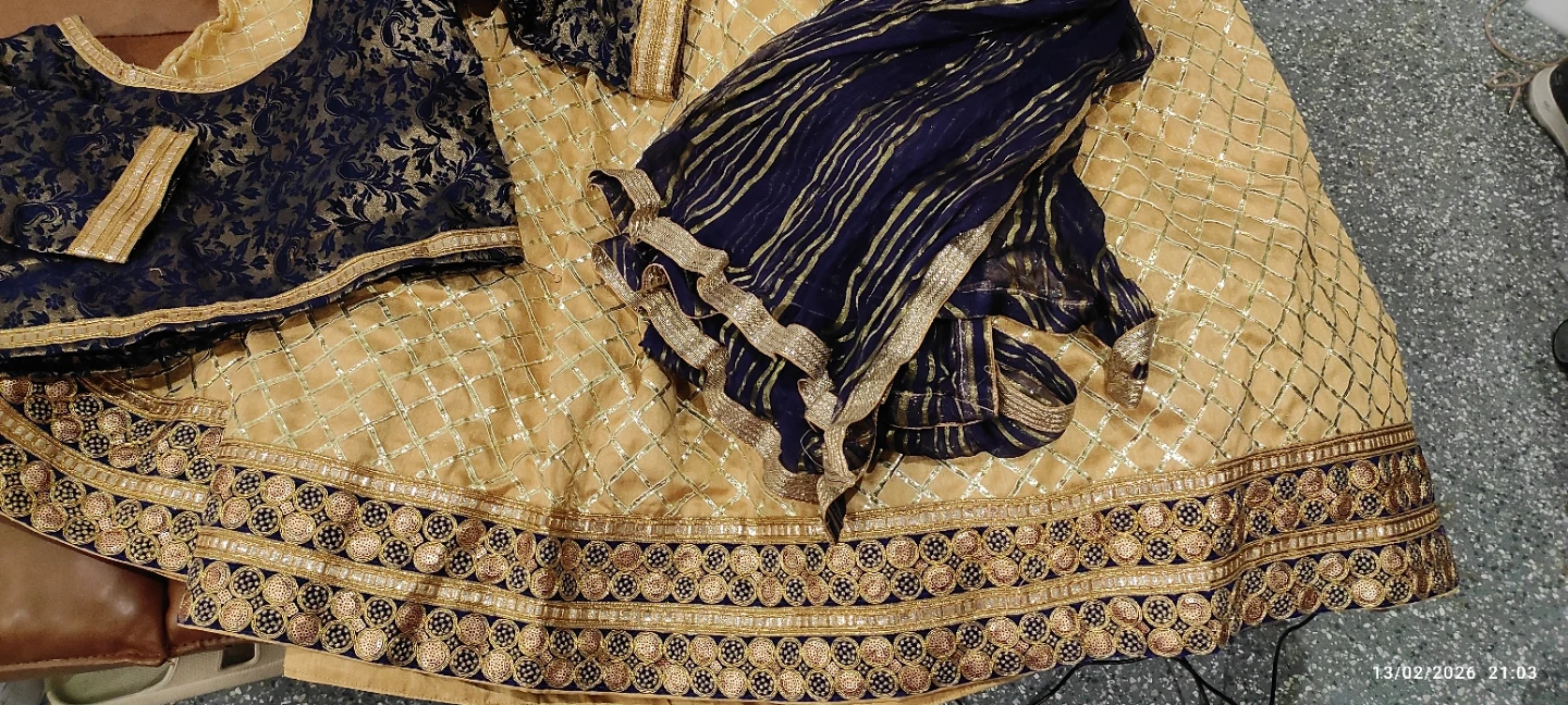 Women Gold Embroidered Lehenga Choli Set - photo 3