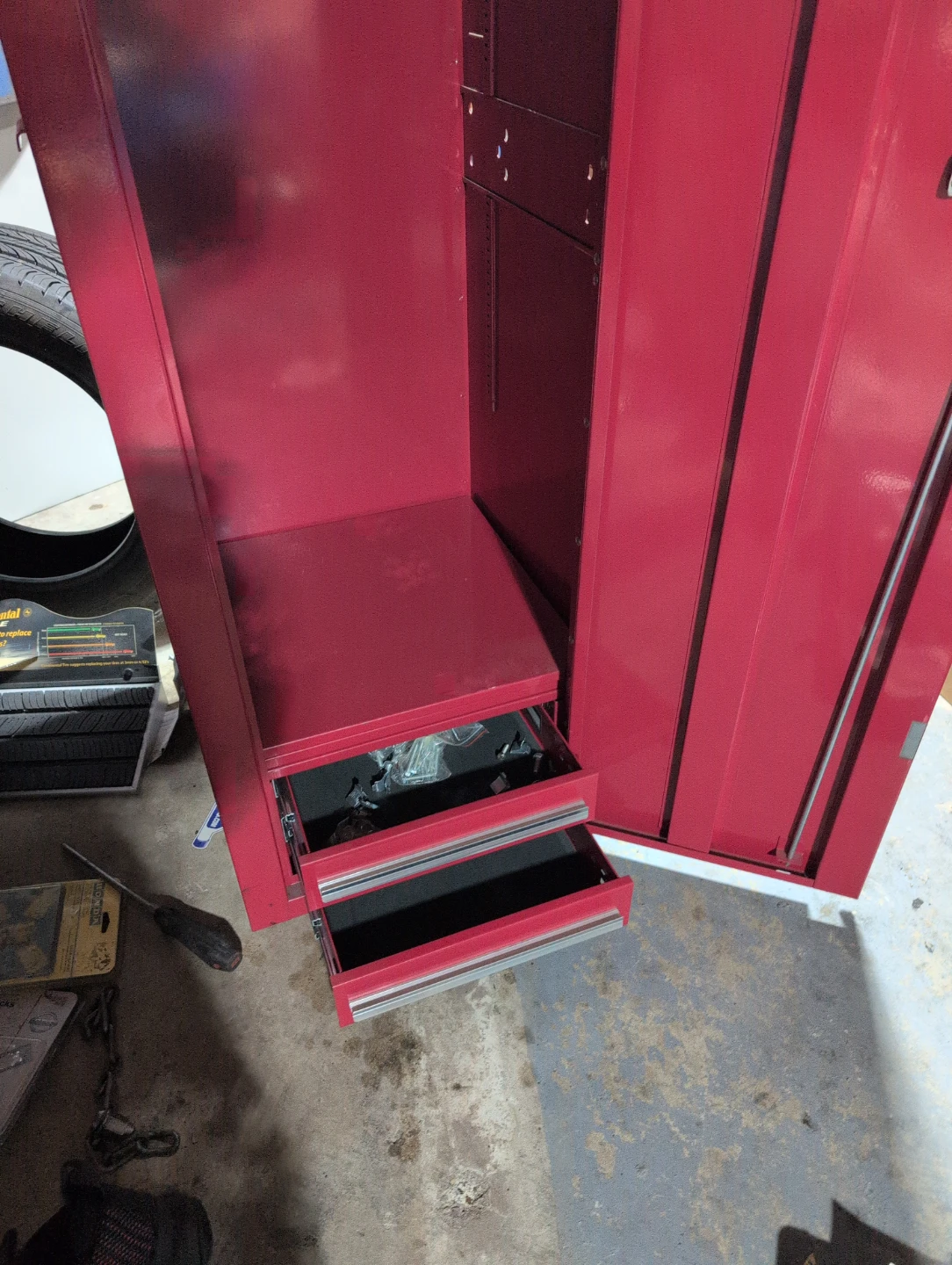 Homak Red Metal Storage Cabinet with Lock - photo 4
