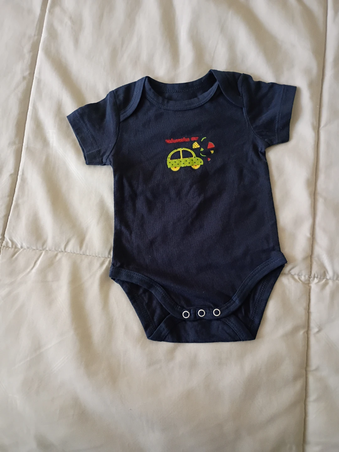 Baby Bodysuit Navy "watermelon car" Graphic - photo 3