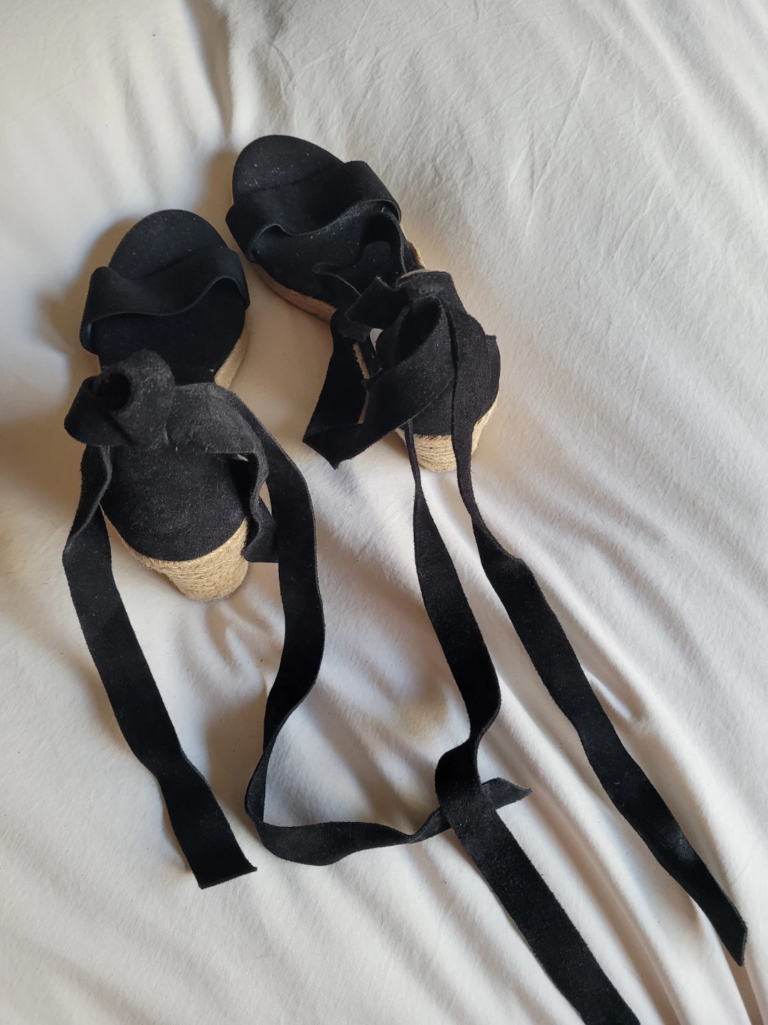 🏆ALDO Black Espadrille Wedge Sandals with Ties🏆 - photo 4