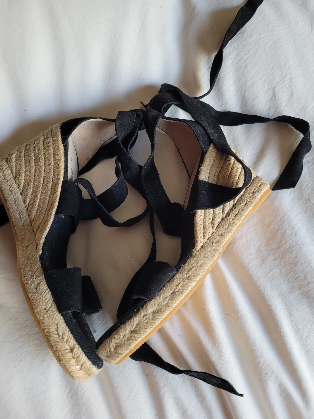 🏆ALDO Black Espadrille Wedge Sandals with Ties🏆 - photo 5