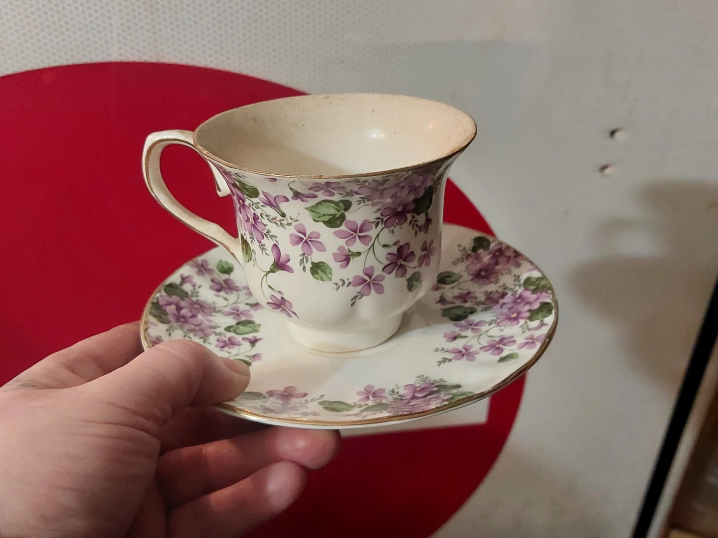 Vintage Floral Teacup and Saucer