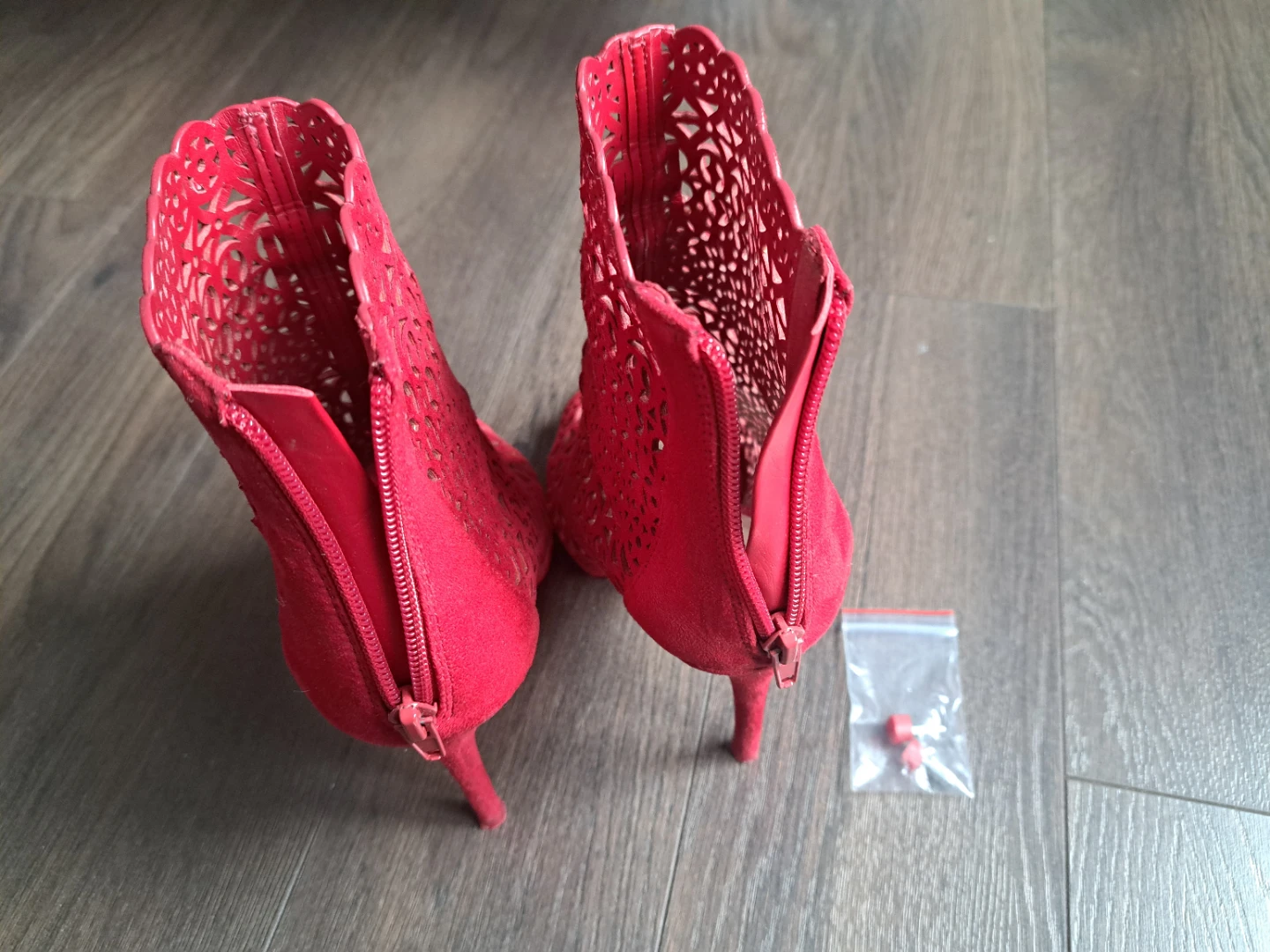 ALDO Red Laser Cut High Heel Booties - photo 2