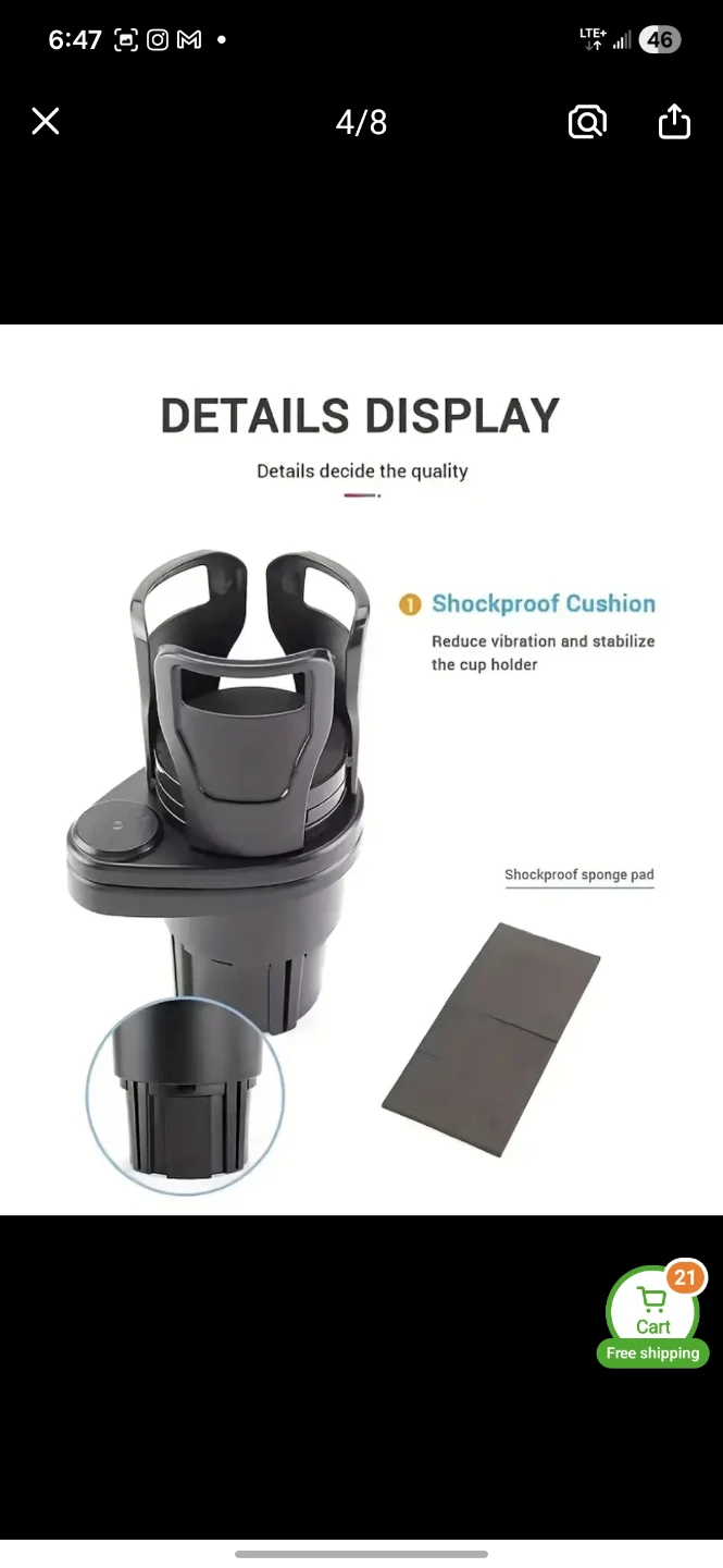 Adjustable Car Cup Holder with Tray - photo 4
