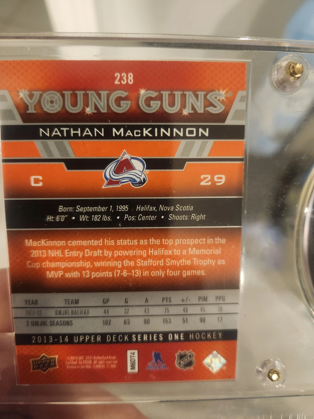 Nathan MacKinnon Young Guns Hockey Puck and Card - photo 4