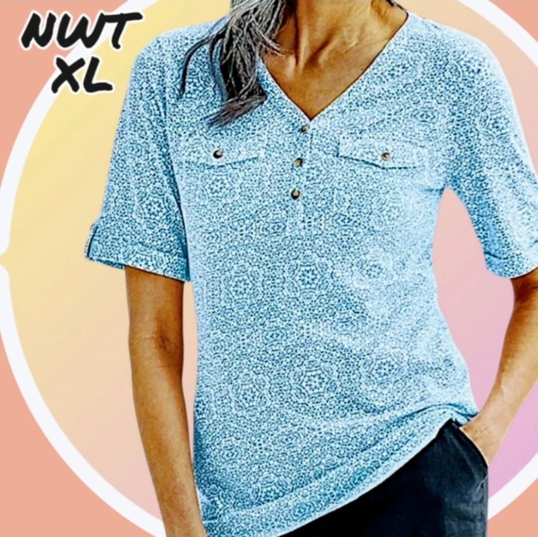 NWT XL Elbow Sleeve Utility Henley Top 🏆