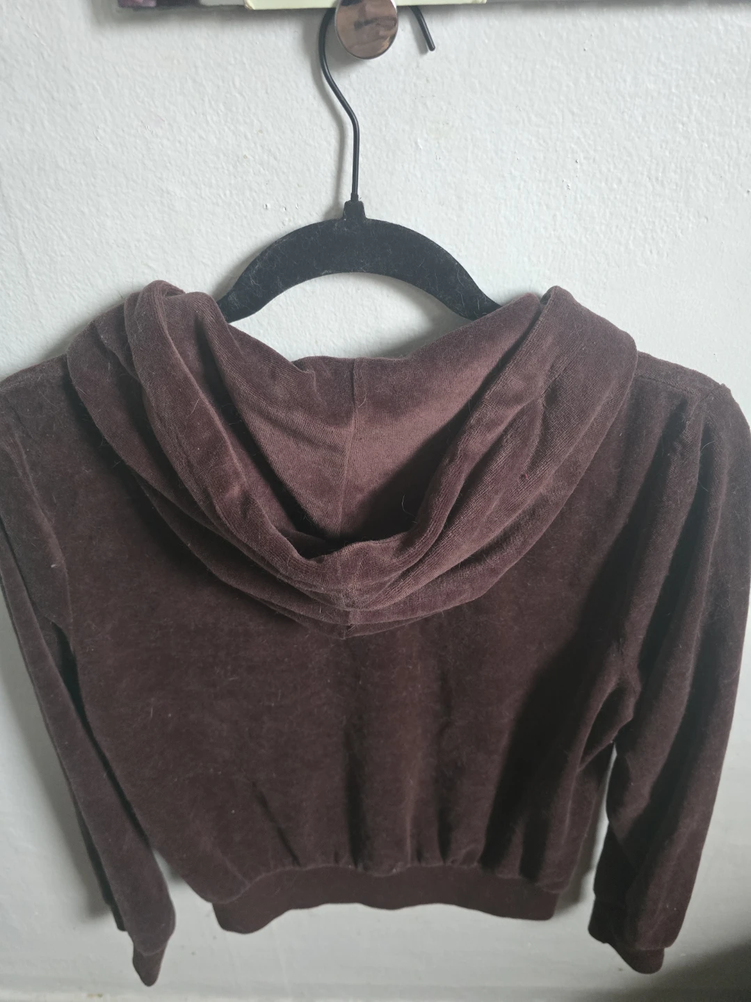 Esti Couture Velour Zip-Up Hoodie - Chocolate Brown - Size M - photo 4