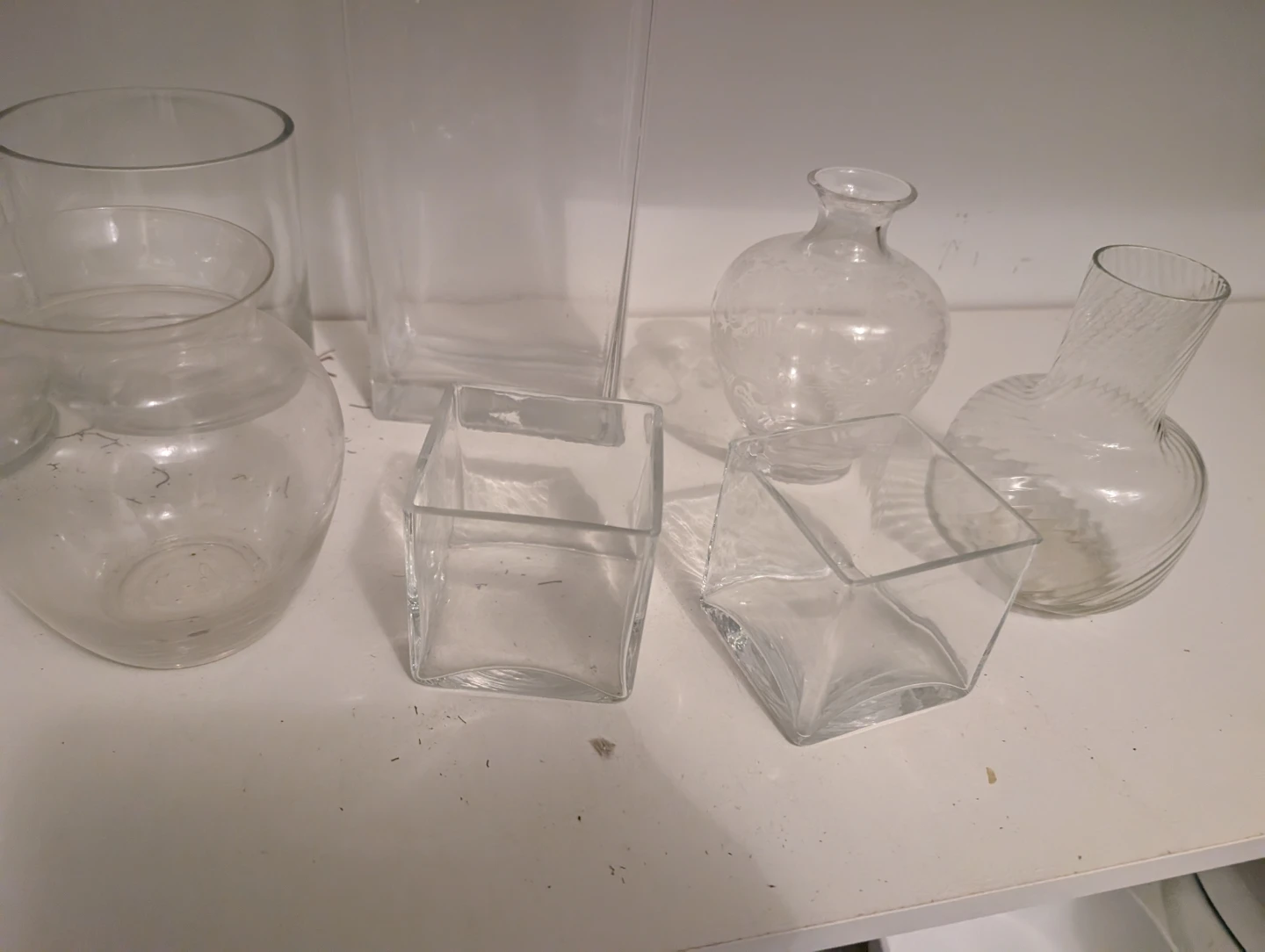 Assorted Clear Glass Vases and Containers - photo 3